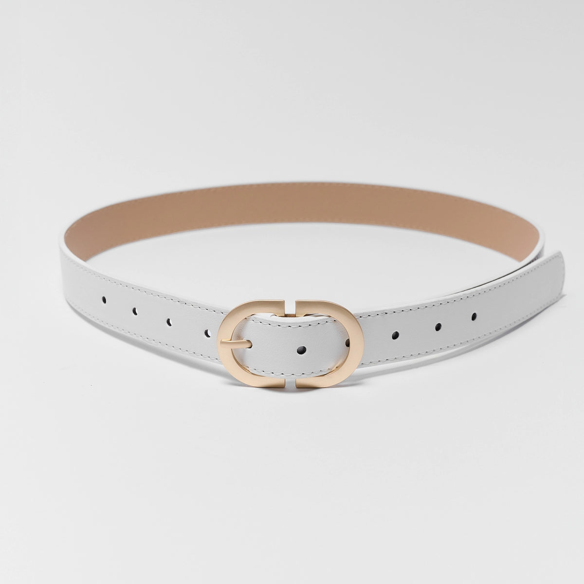White Faux Leather Belt | Avara display picture 2