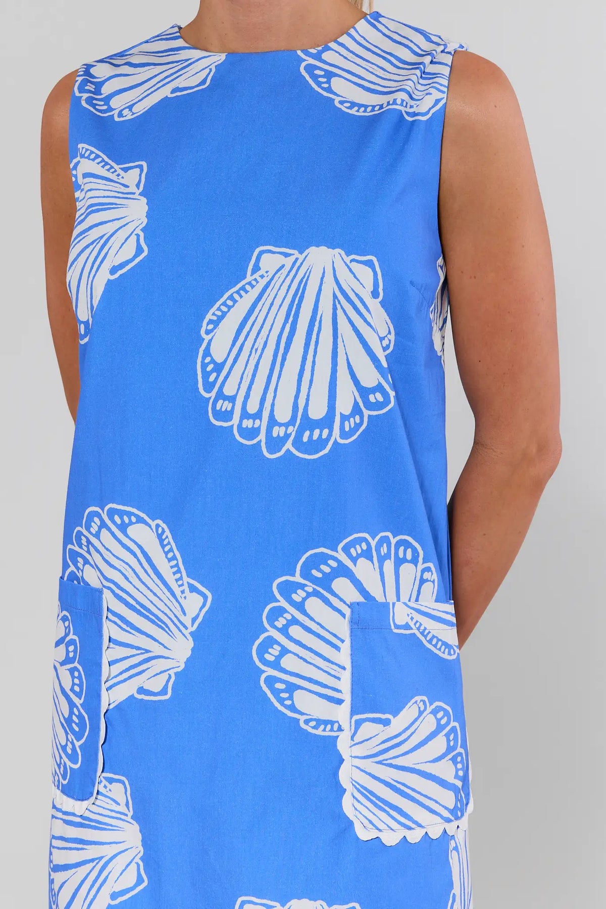 Blue Shell Print Short Dress | Avara