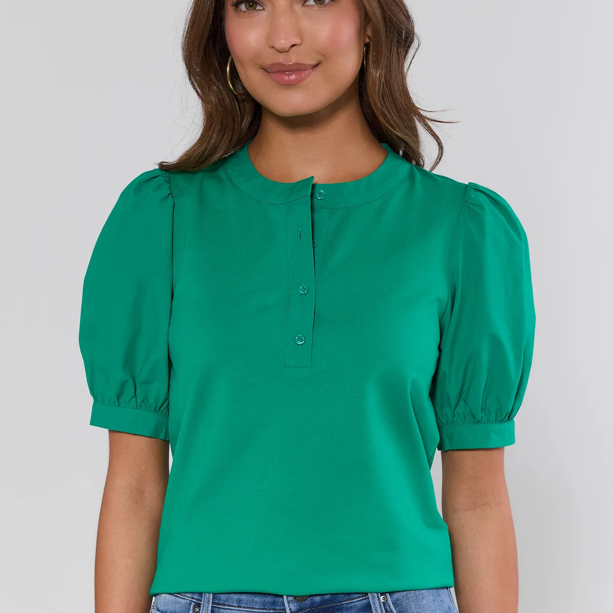 SKU18392-Green-Puff-Sleeve-Top