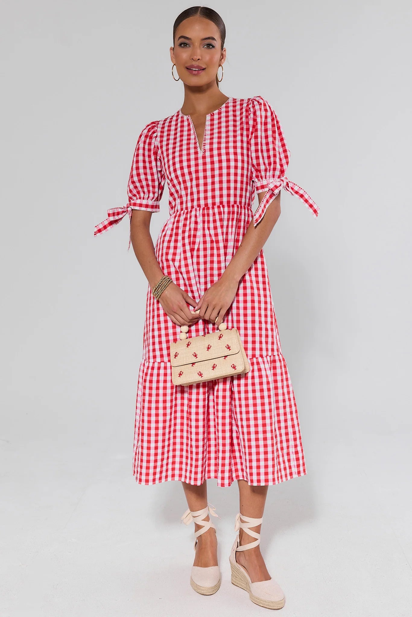 Hazel Red Gingham Midi Dress Hazel Red Gingham Midi Dress