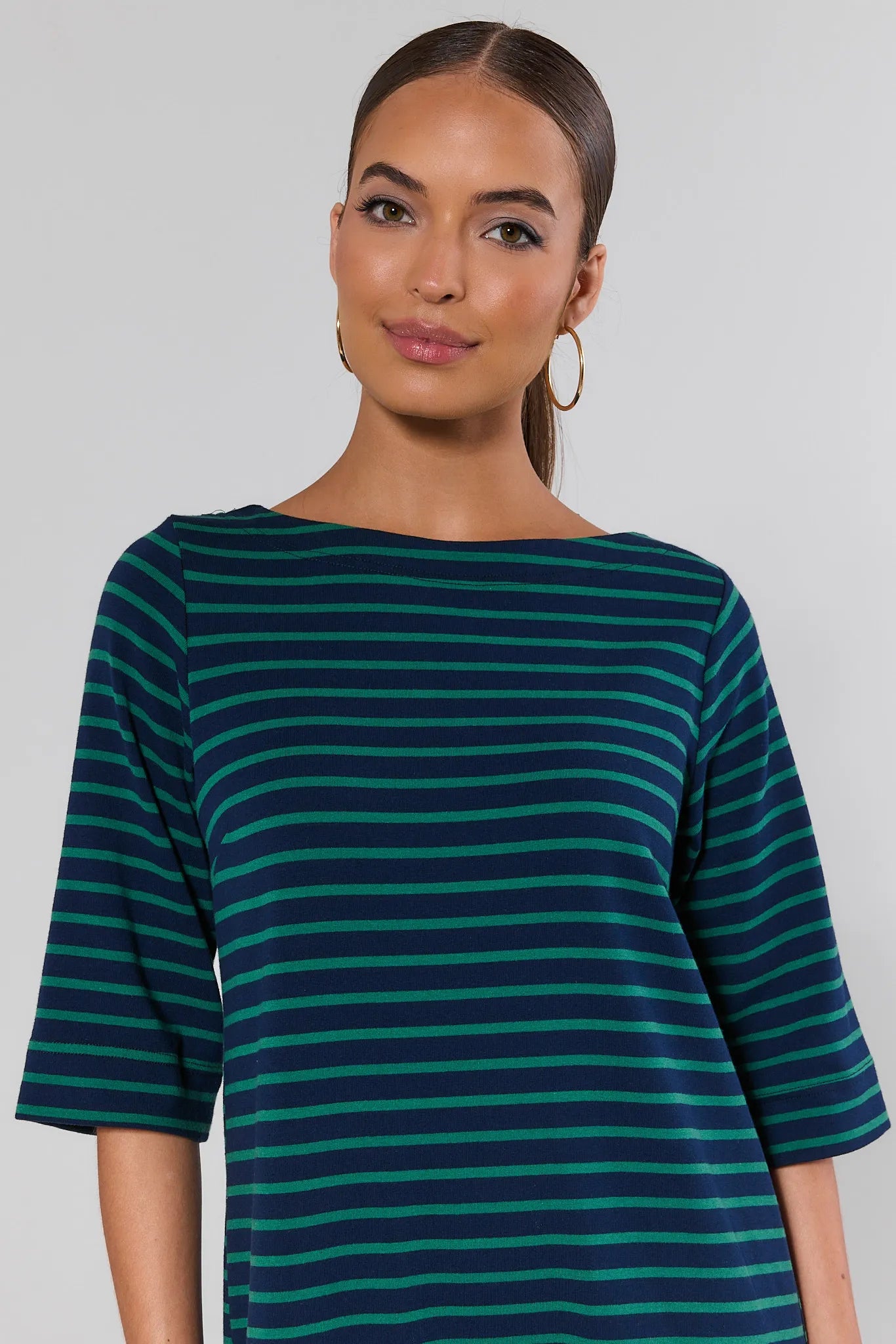 Green Striped Shirt Dress | Women's Clothing