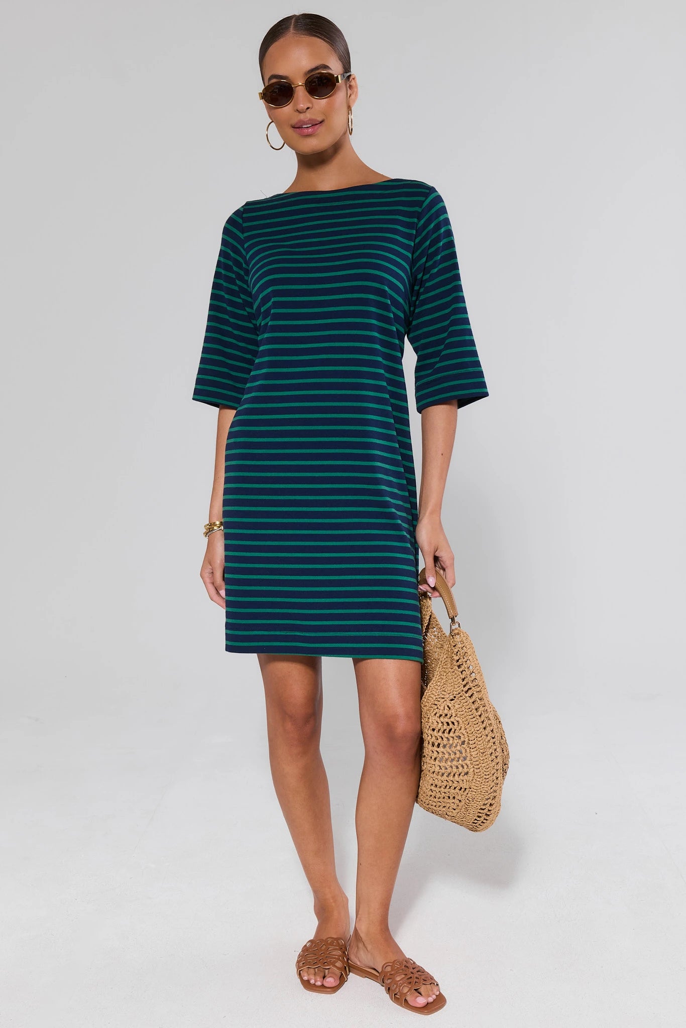 Green Striped Shirt Dress | Women's Clothing | Avara Green Striped Shirt Dress | Women's Clothing | Avara