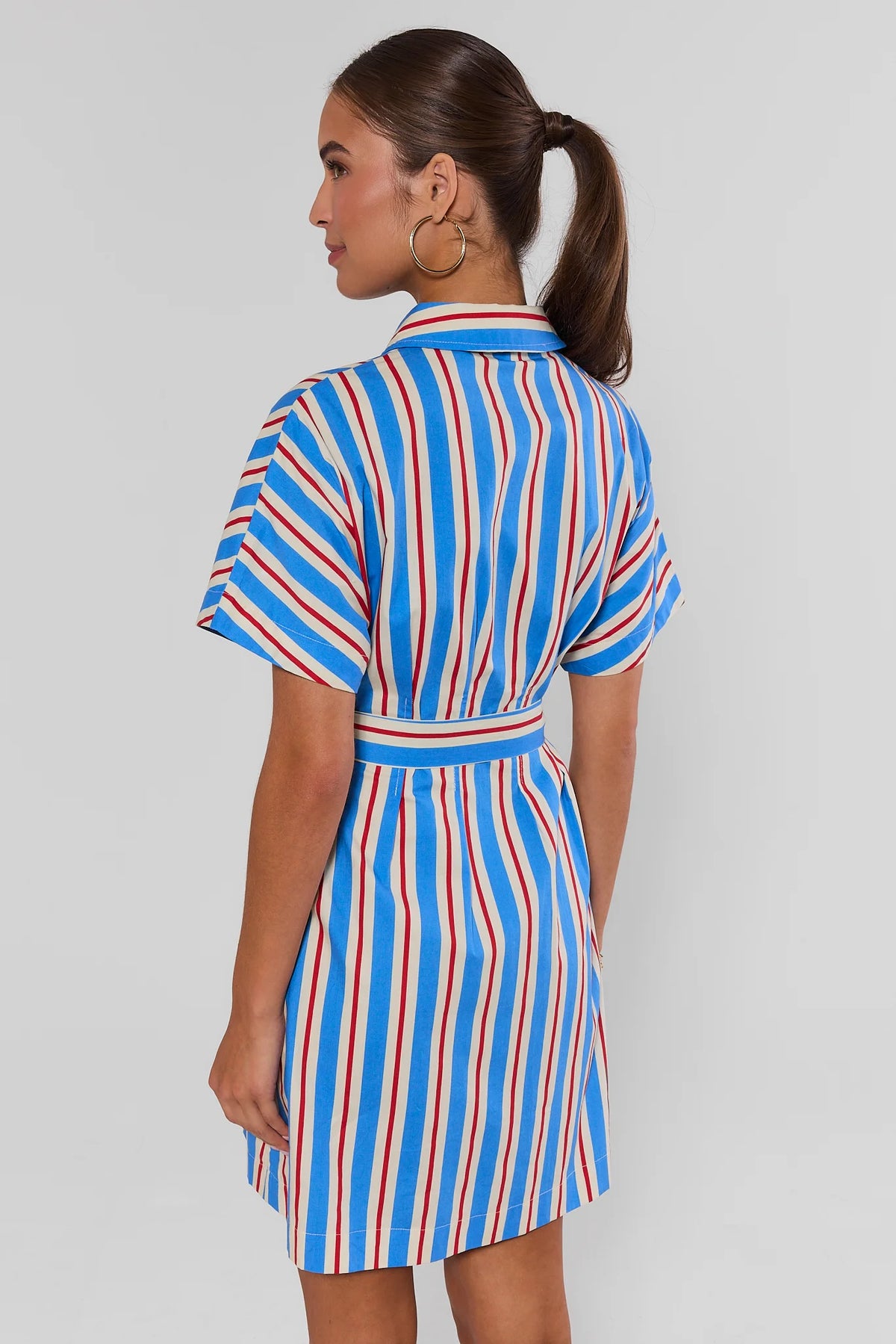 Cher Blue Striped Short Dress | Women's Clothing