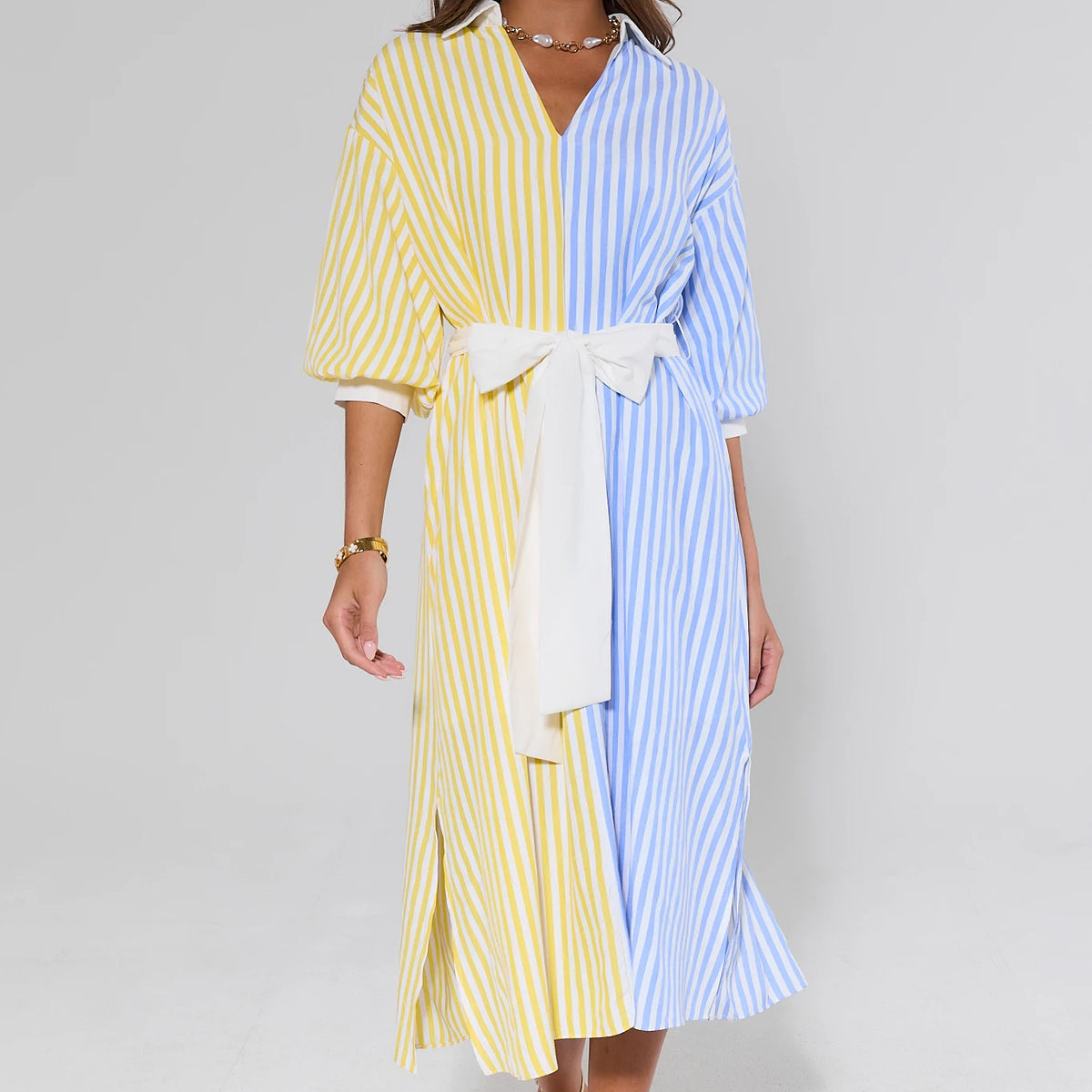 Women's Striped Midi Dress | Avara