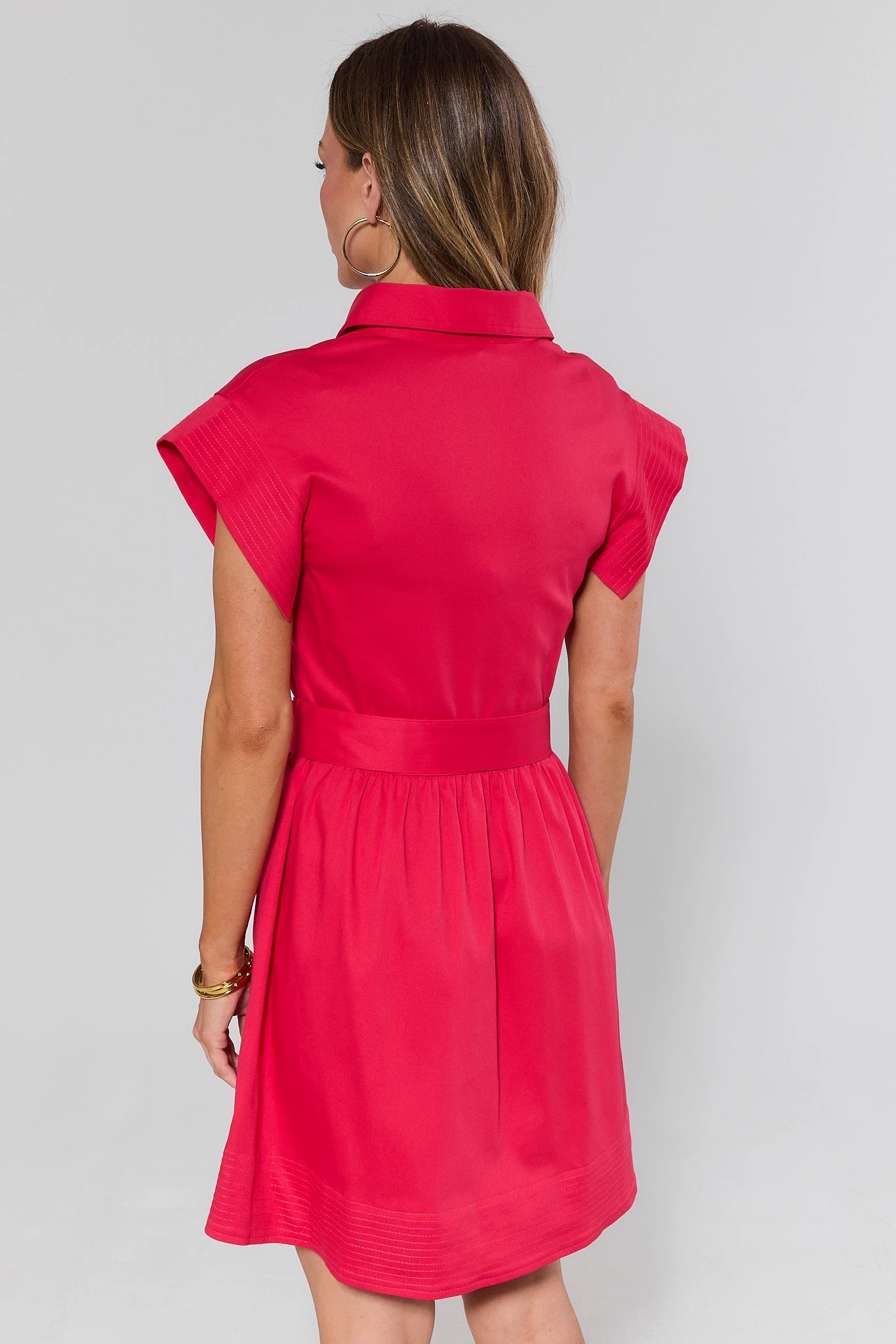 sachin and babi light blue dress Riley Red Belted Button Up Short Dress