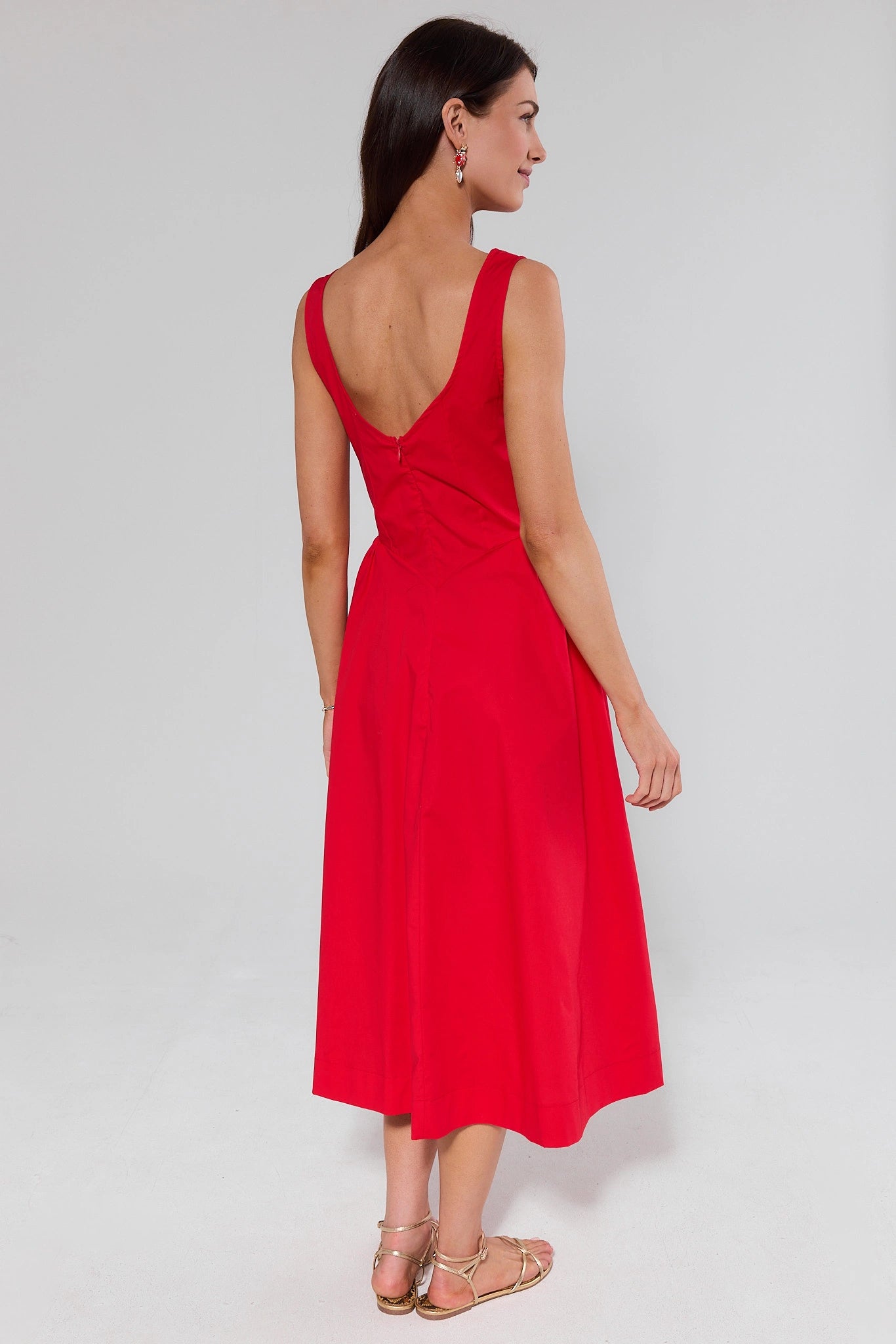 white christmas dresses Ruched Boat Neck Midi Dress main image 0