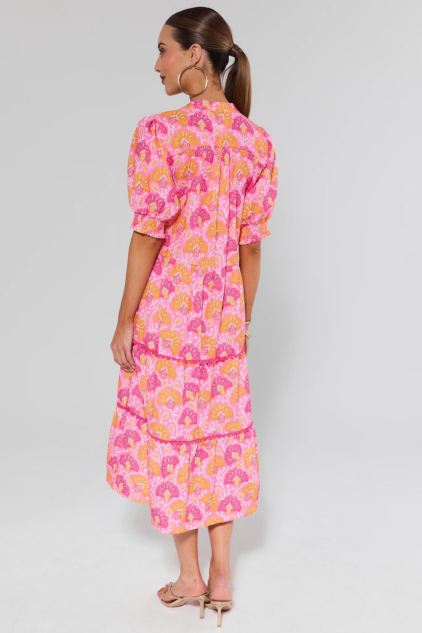 Pink Printed Midi Dress | Avara Pink Printed Midi Dress | Avara
