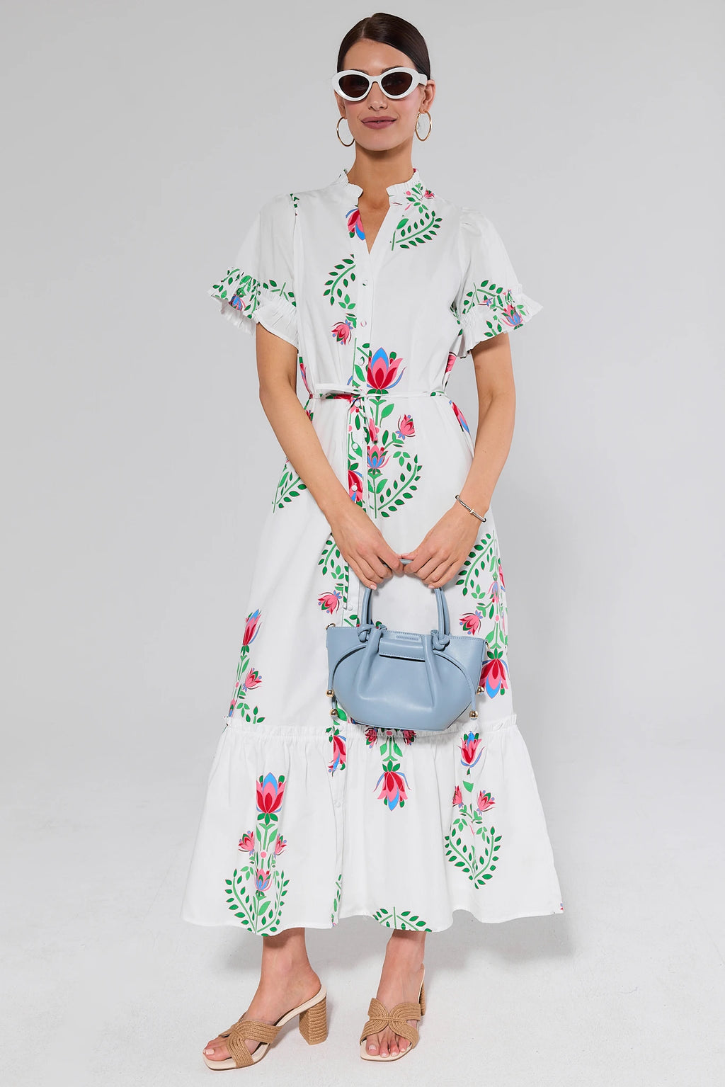 White Floral Printed Maxi Dress | Avara White Floral Printed Maxi Dress | Avara