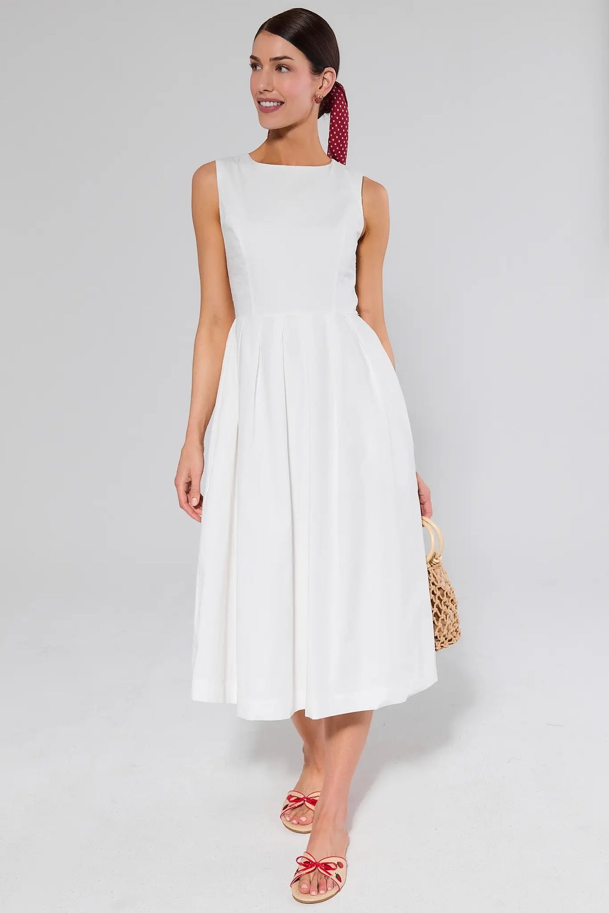 White Cotton Midi Dress | Avara