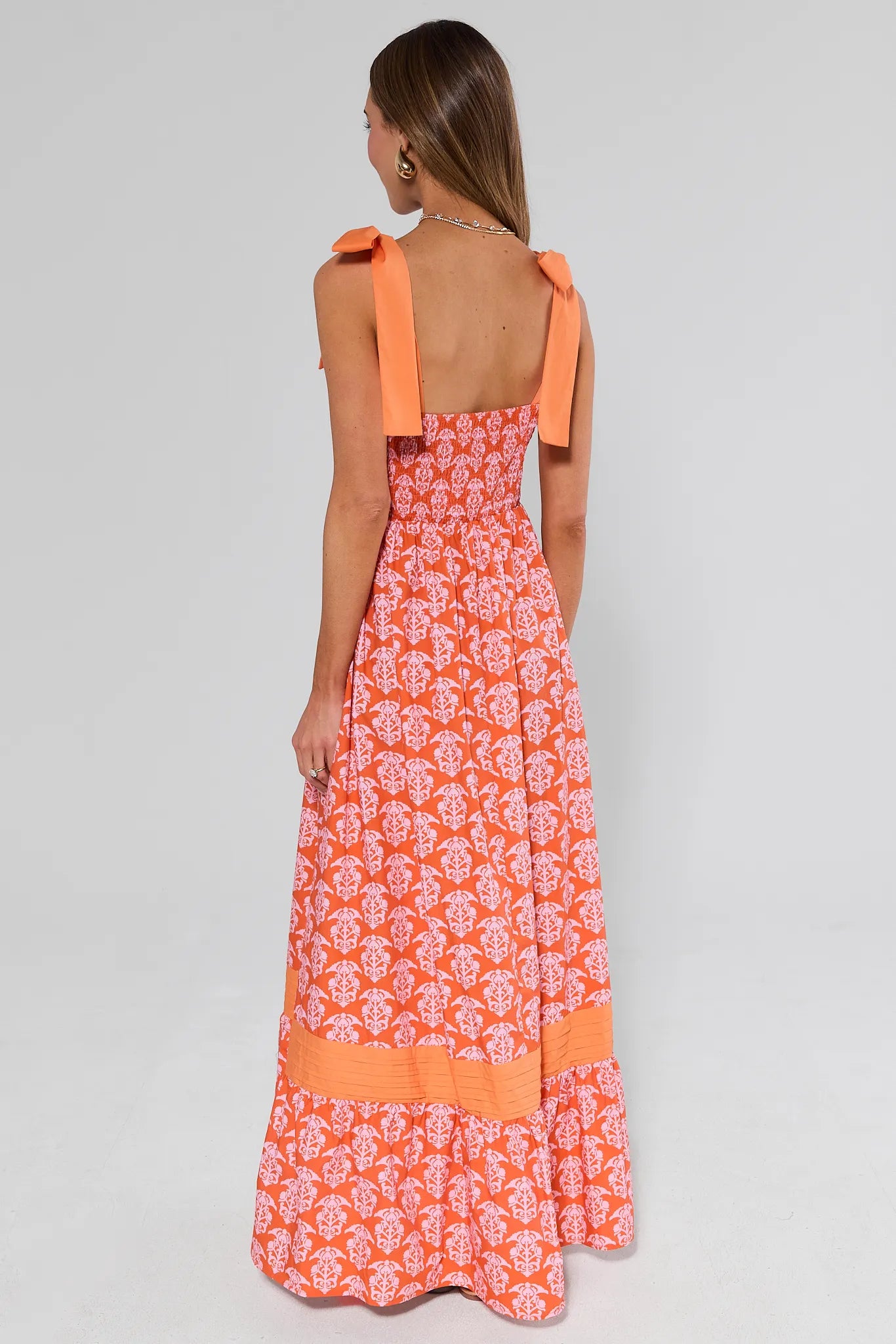 Orange Printed Maxi Dress Orange Printed Maxi Dress