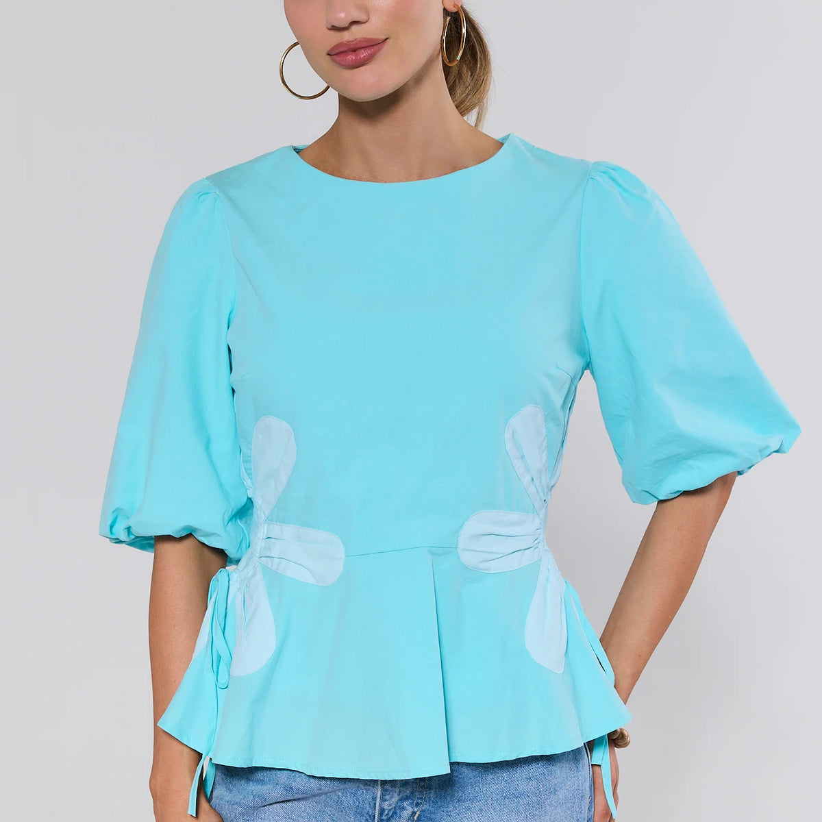 Izzie Turquoise Peplum Top | Avara