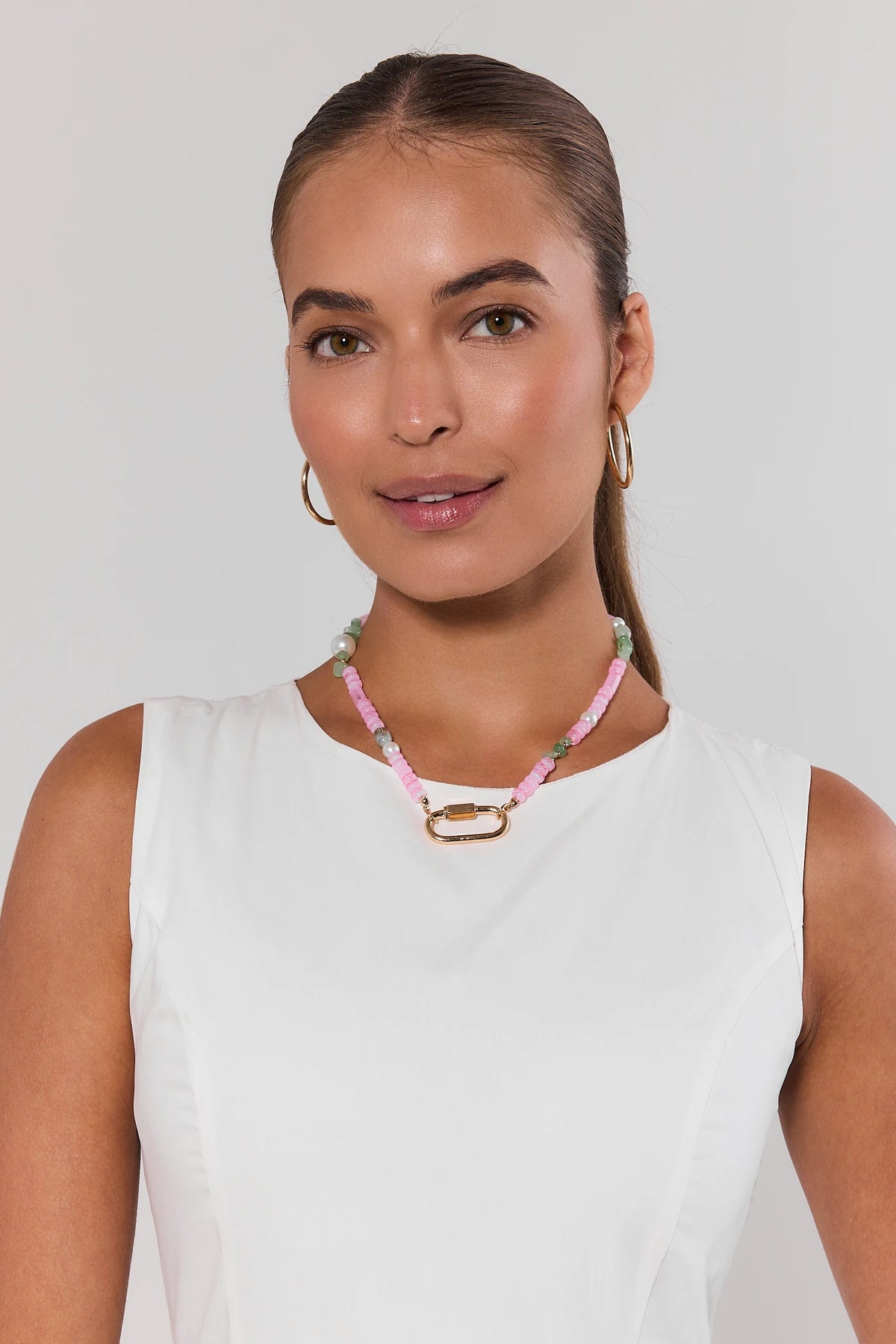 SKU18662-Pink-Beaded-Carabiner