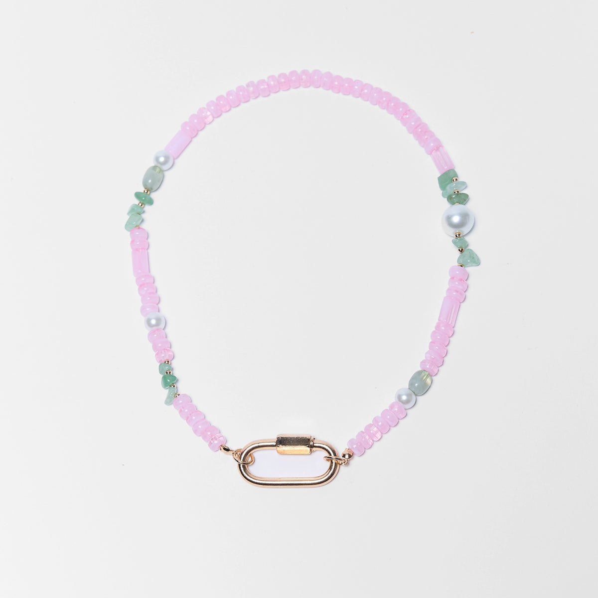 Pink Beaded Carabiner Necklace | Avara | Avara