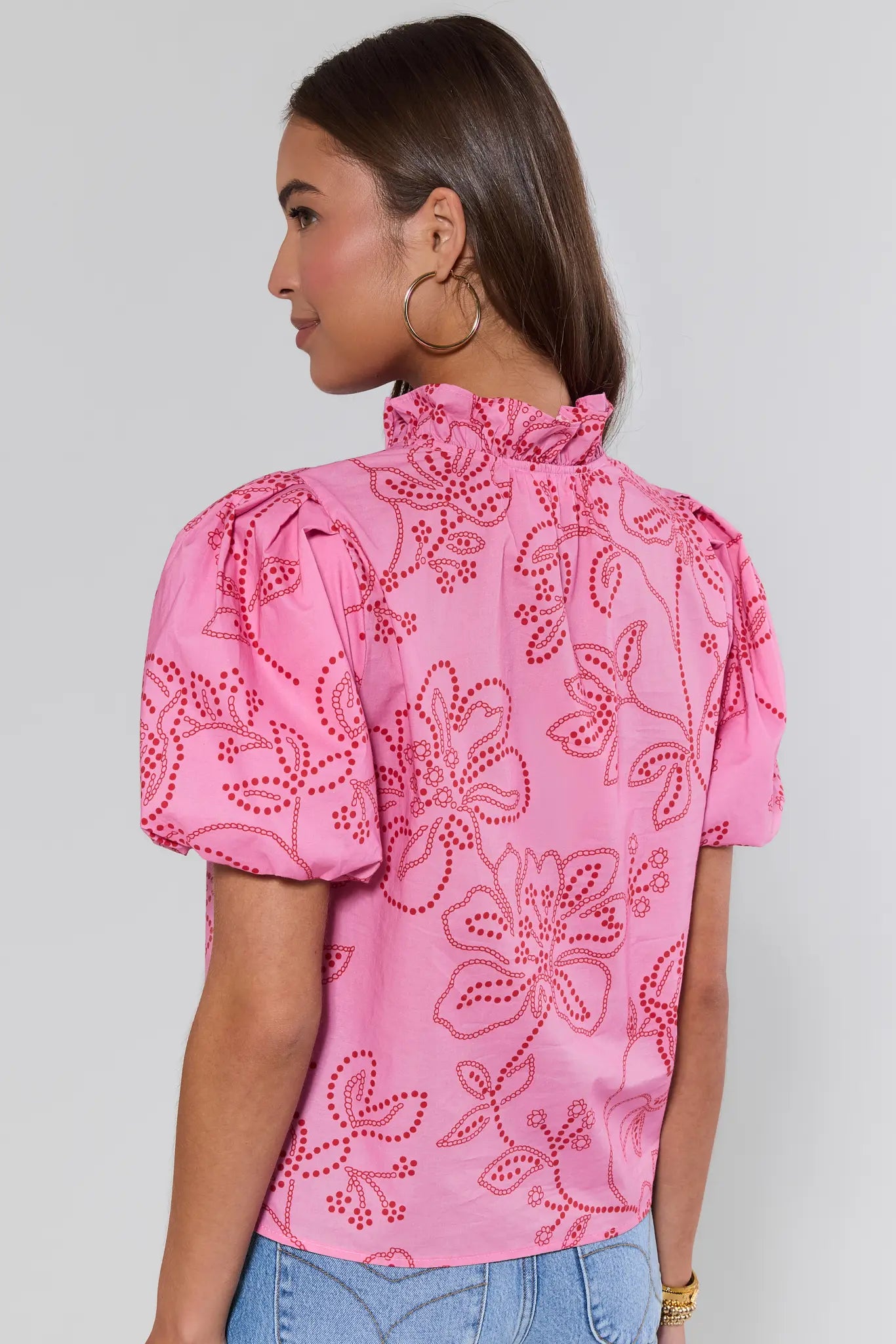 トップス andmary Rosie flower knit tops pink ANDMARY】Rosie flower knit tops