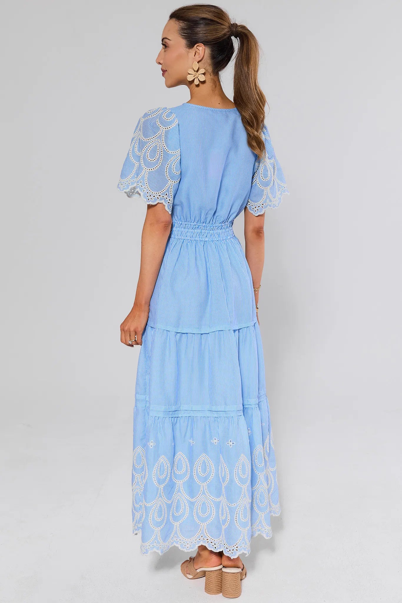 Brylee Blue Eyelet Trim Maxi Dress | Women's Clothing Brylee Blue Eyelet Trim Maxi Dress | Women's Clothing