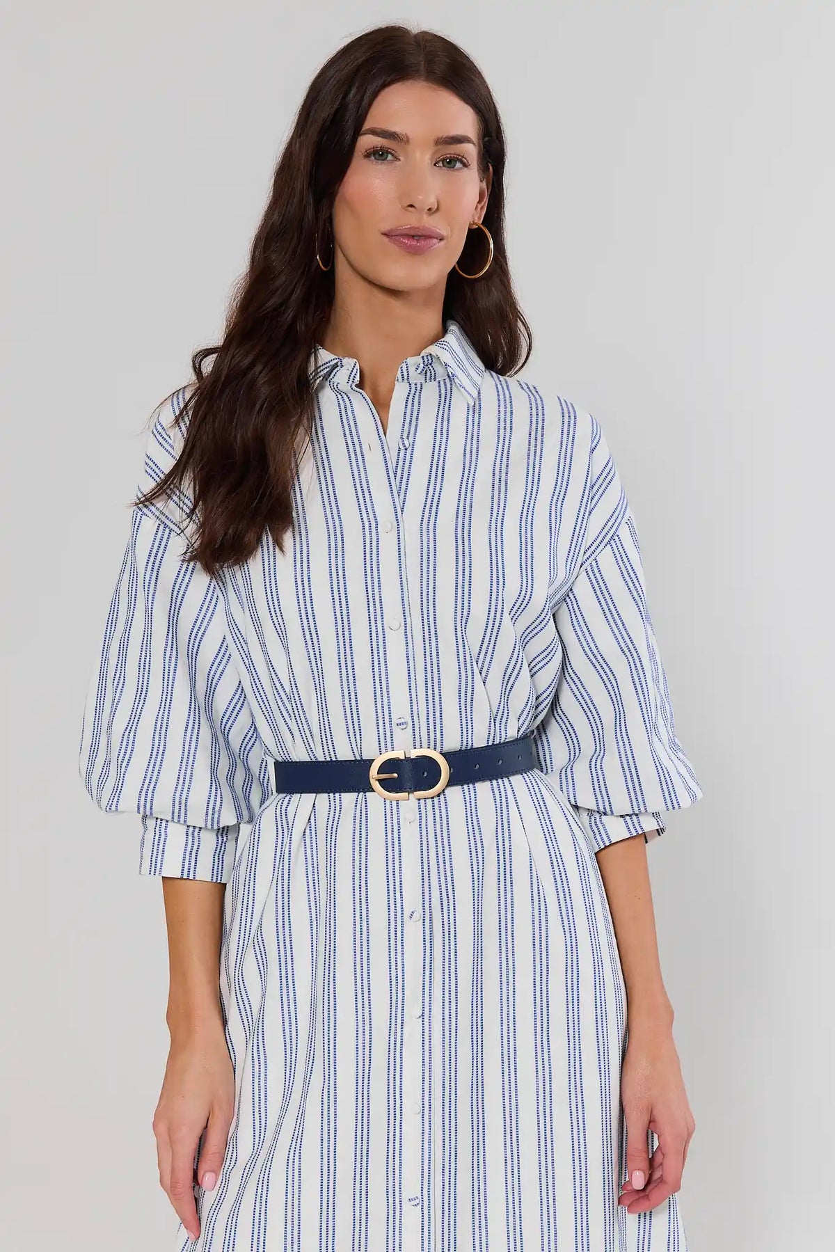 Navy Faux Leather Belt | Women's Clothing