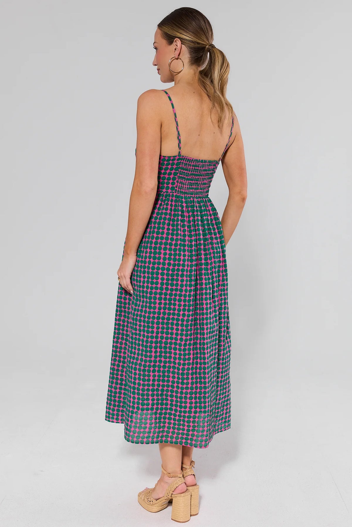 blue and red polka dot dress Pink Maxi | Avara usually wears a size Color:NOVA USNEW_04_29_25_1 Black Tie Wedding Guest