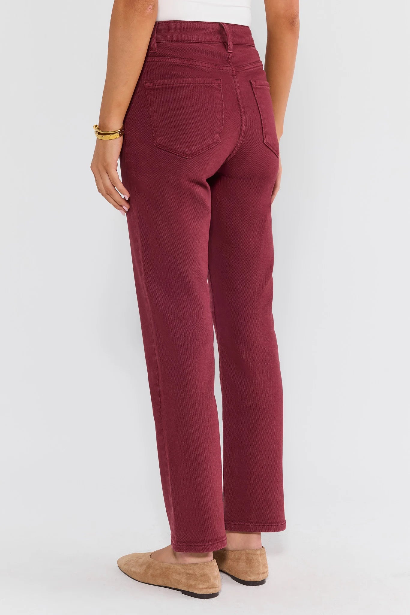 Leah Burgundy Straight Leg Jeans