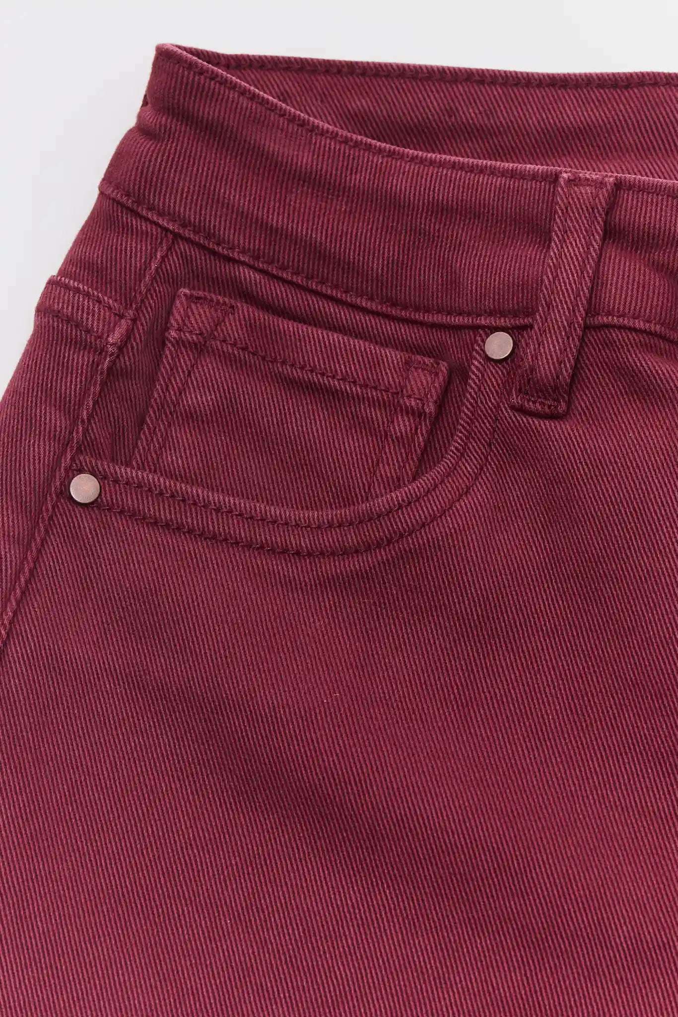 Leah Burgundy Straight Leg Jeans