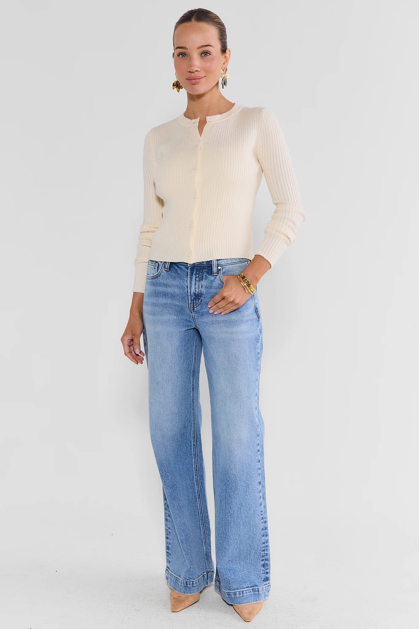 Kayla Medium Wash Wide Leg Jeans