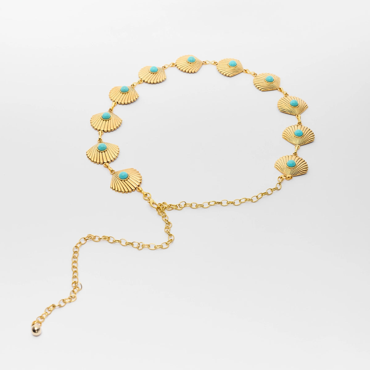 Turquoise Shell Chain Belt | Avara | Avara