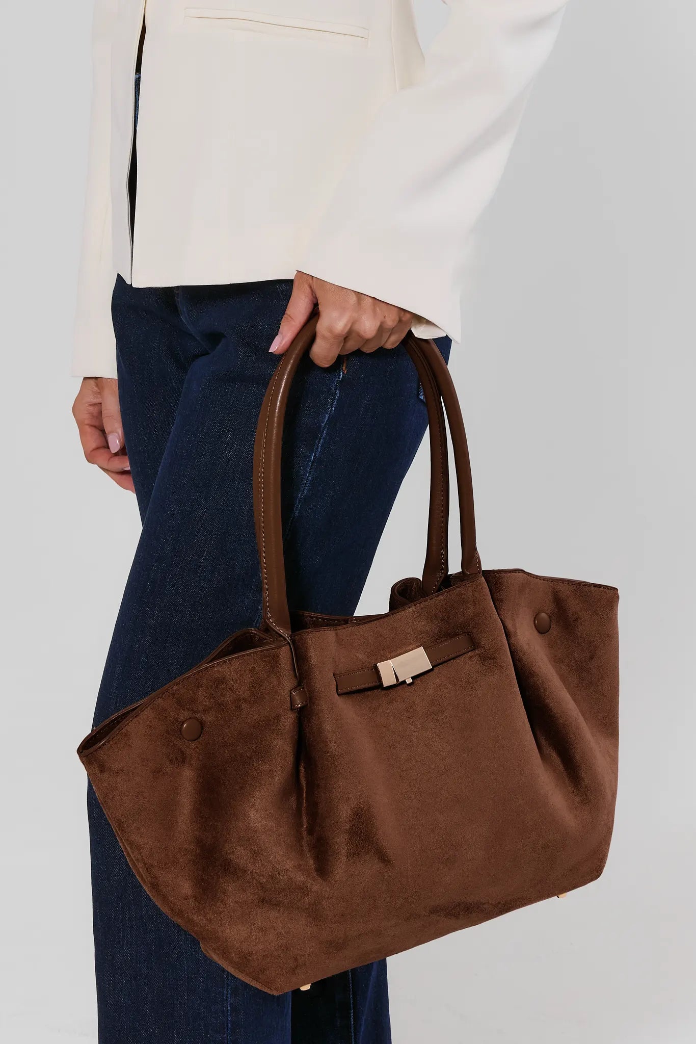 Brown Faux Suede Bag