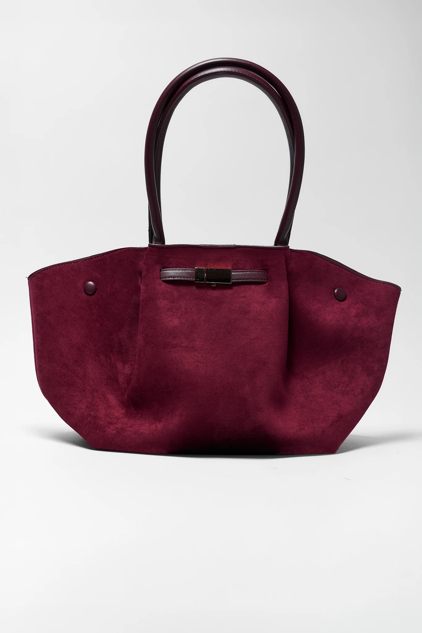 Burgundy Faux Suede Bag