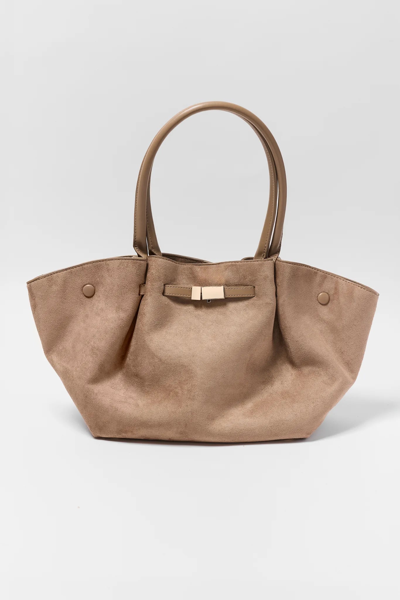 Taupe Faux Suede Bag