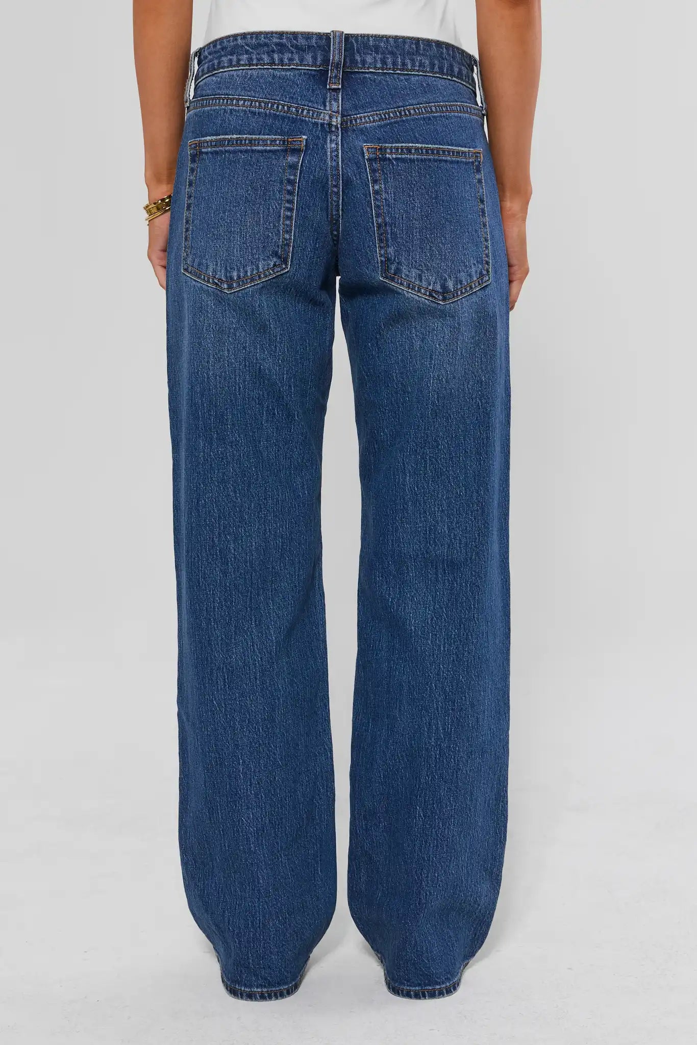 Medium Wash Straight Leg Studded Jeans