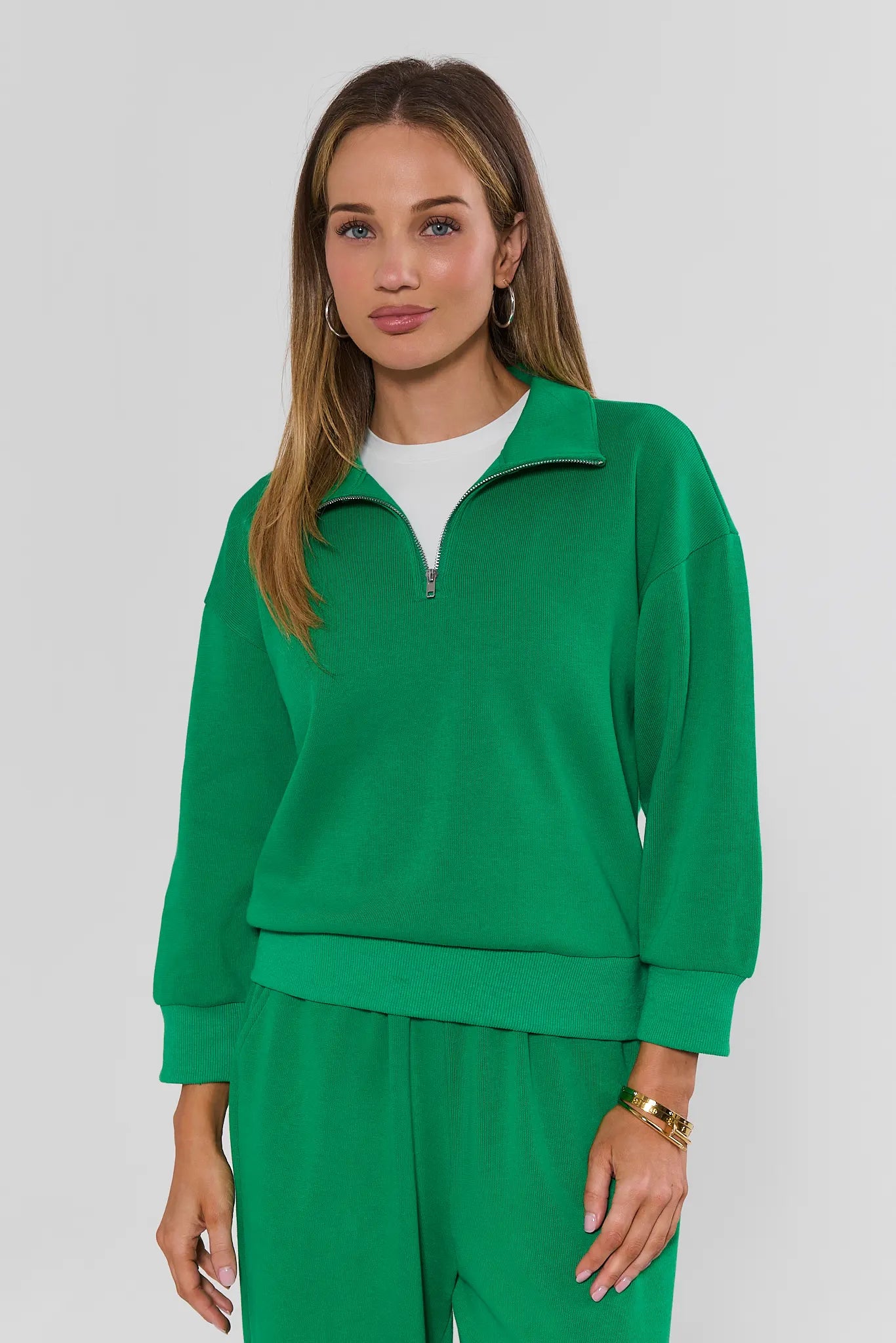 Green Quarter Zip Pullover