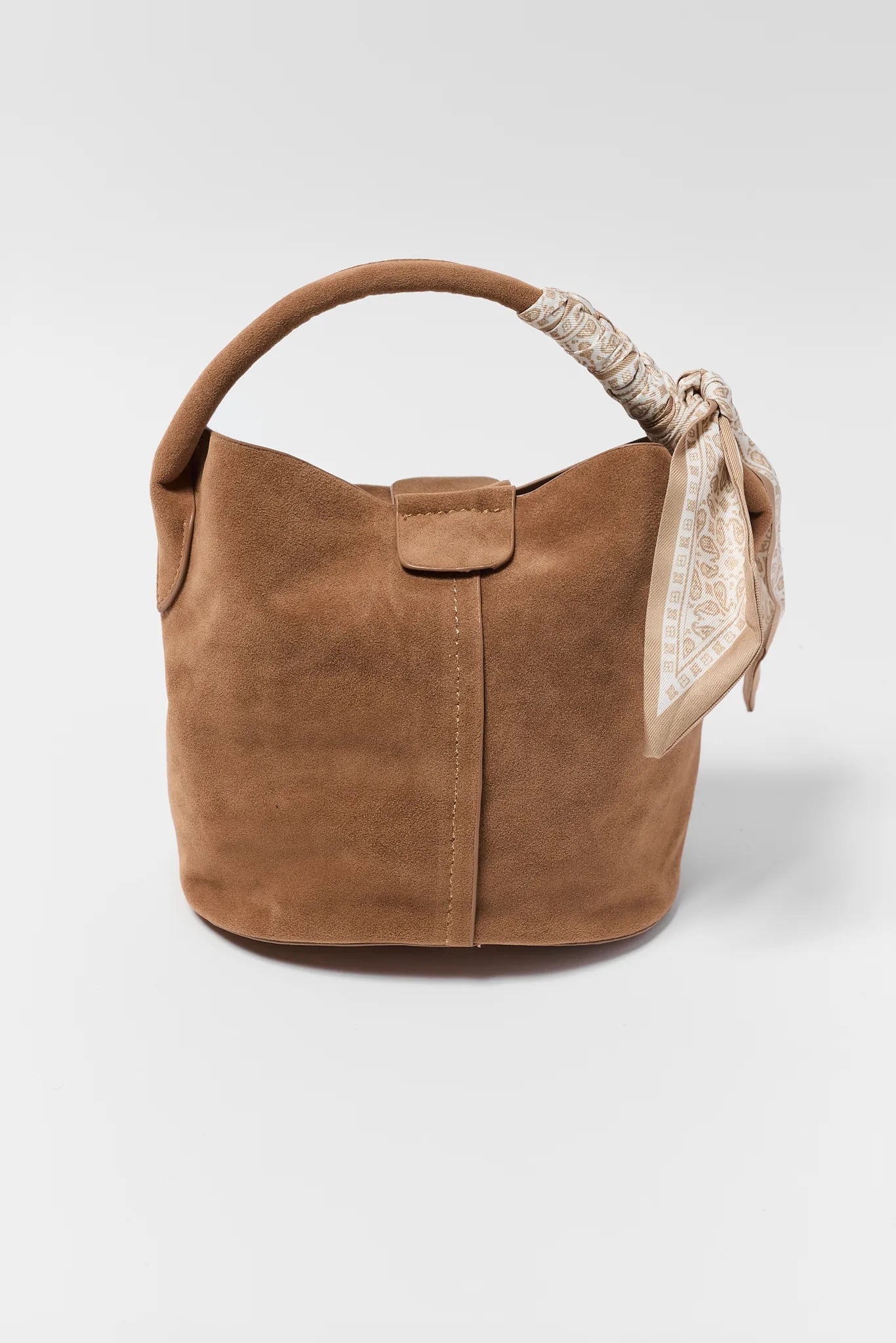 Serena Tan Faux Suede Bag