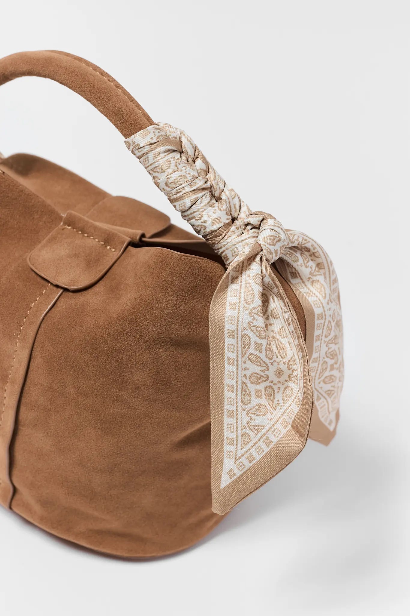 Serena Tan Faux Suede Bag