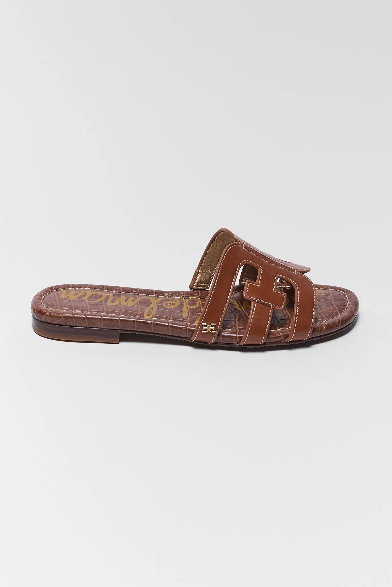one brown camel bay slide sandals by sam edleman