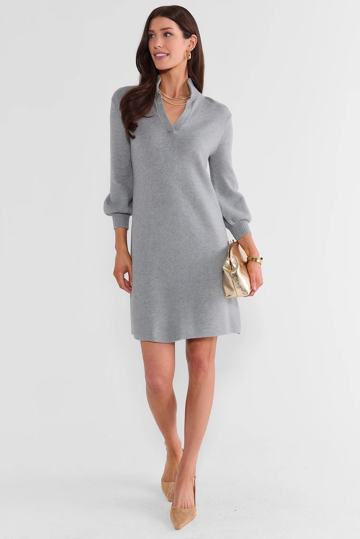 Gwyneth Gray Knit Short Dress