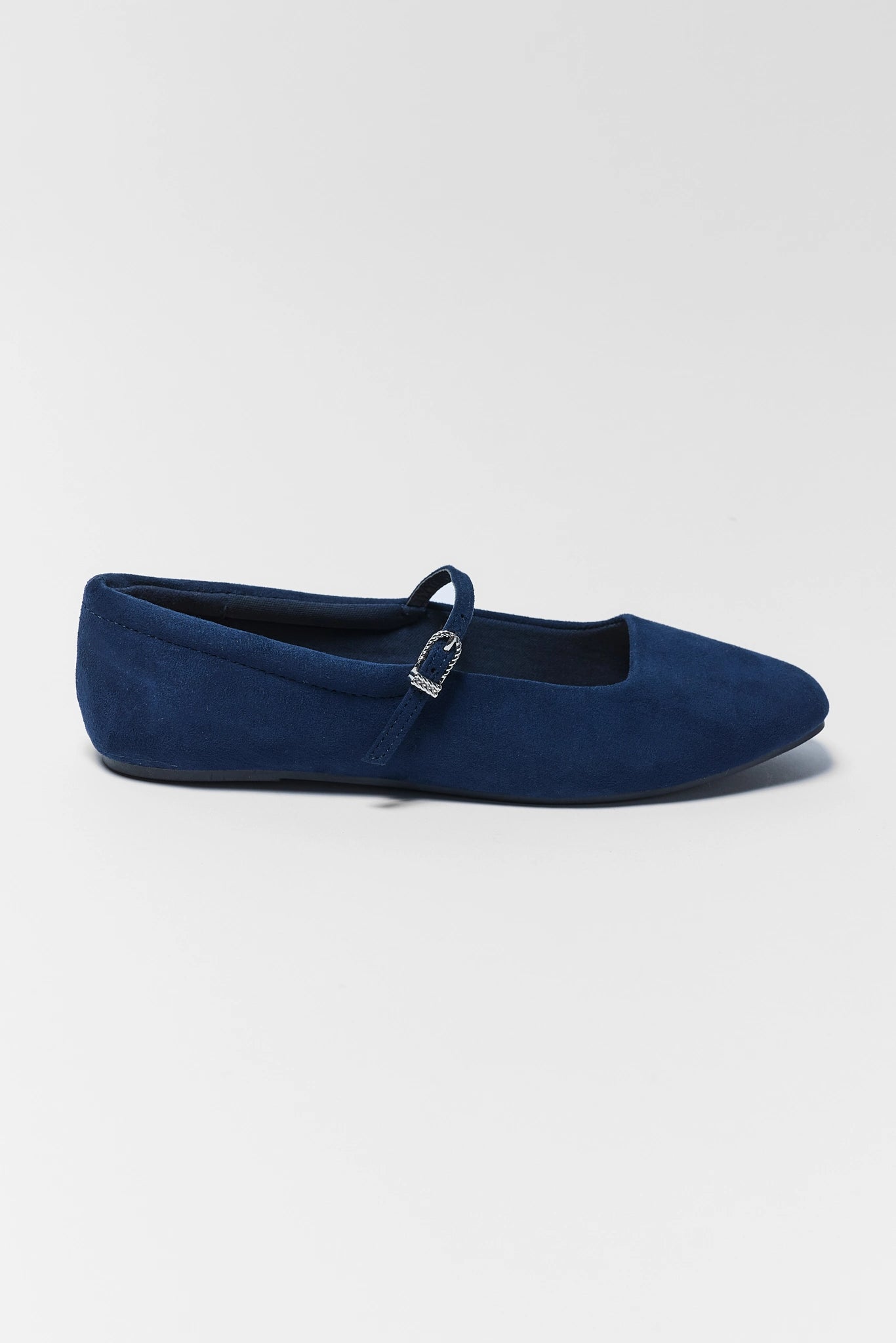 Cute Womens Navy Faux Suede Ballet Flats