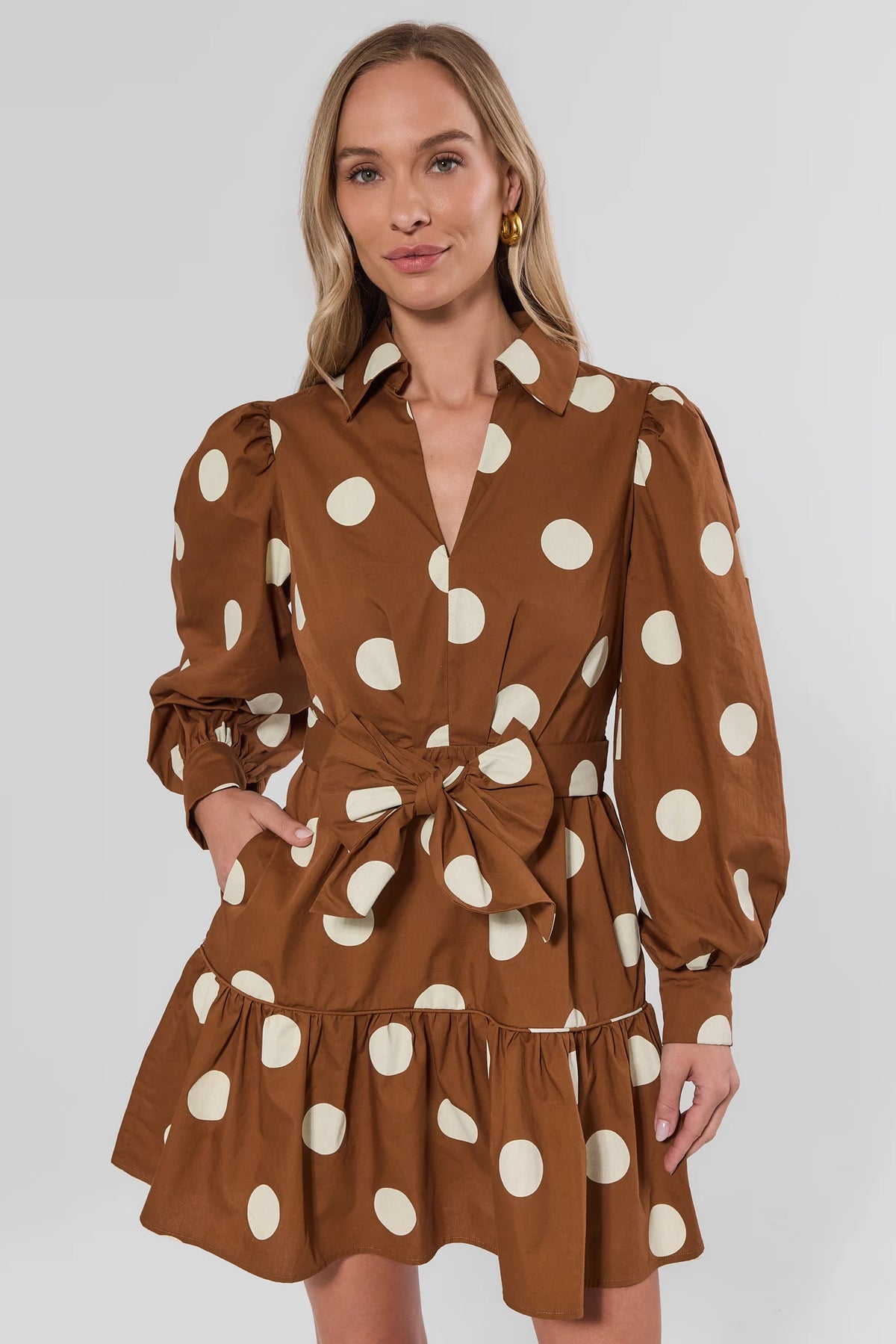Stevie Brown Polka Dot Short Dress