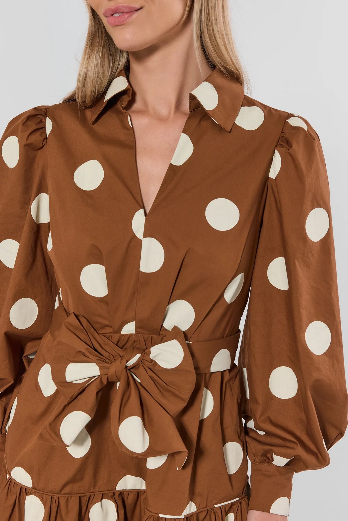 Stevie Brown Polka Dot Short Dress