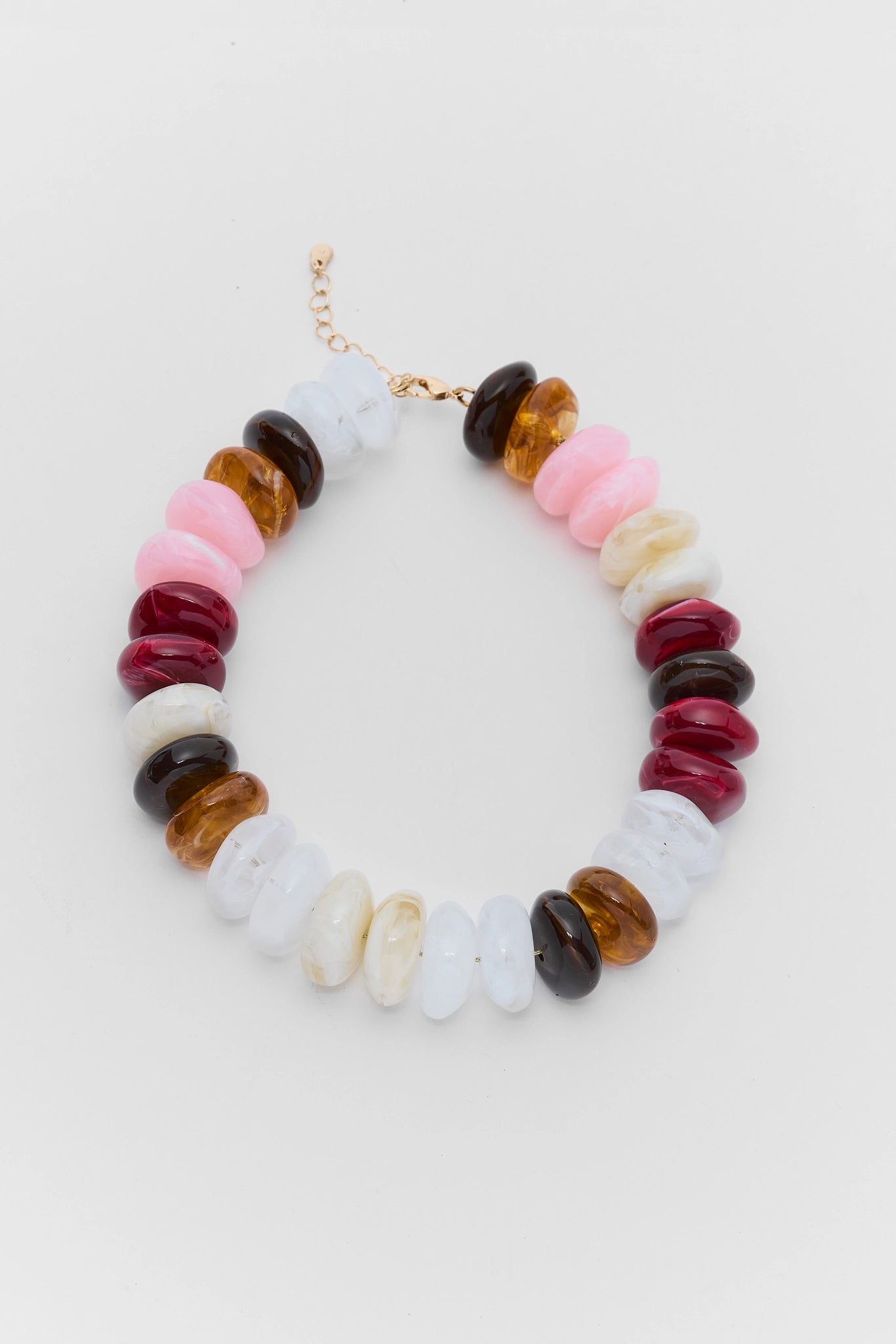 Burgundy Multi Chunky Beaded Necklace
