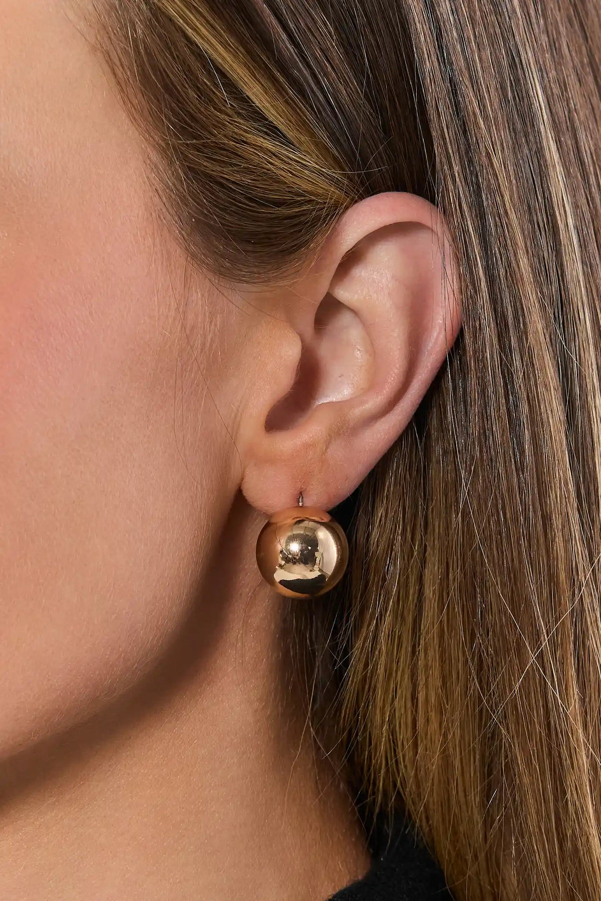 Gold Ball Oversized Stud Earrings