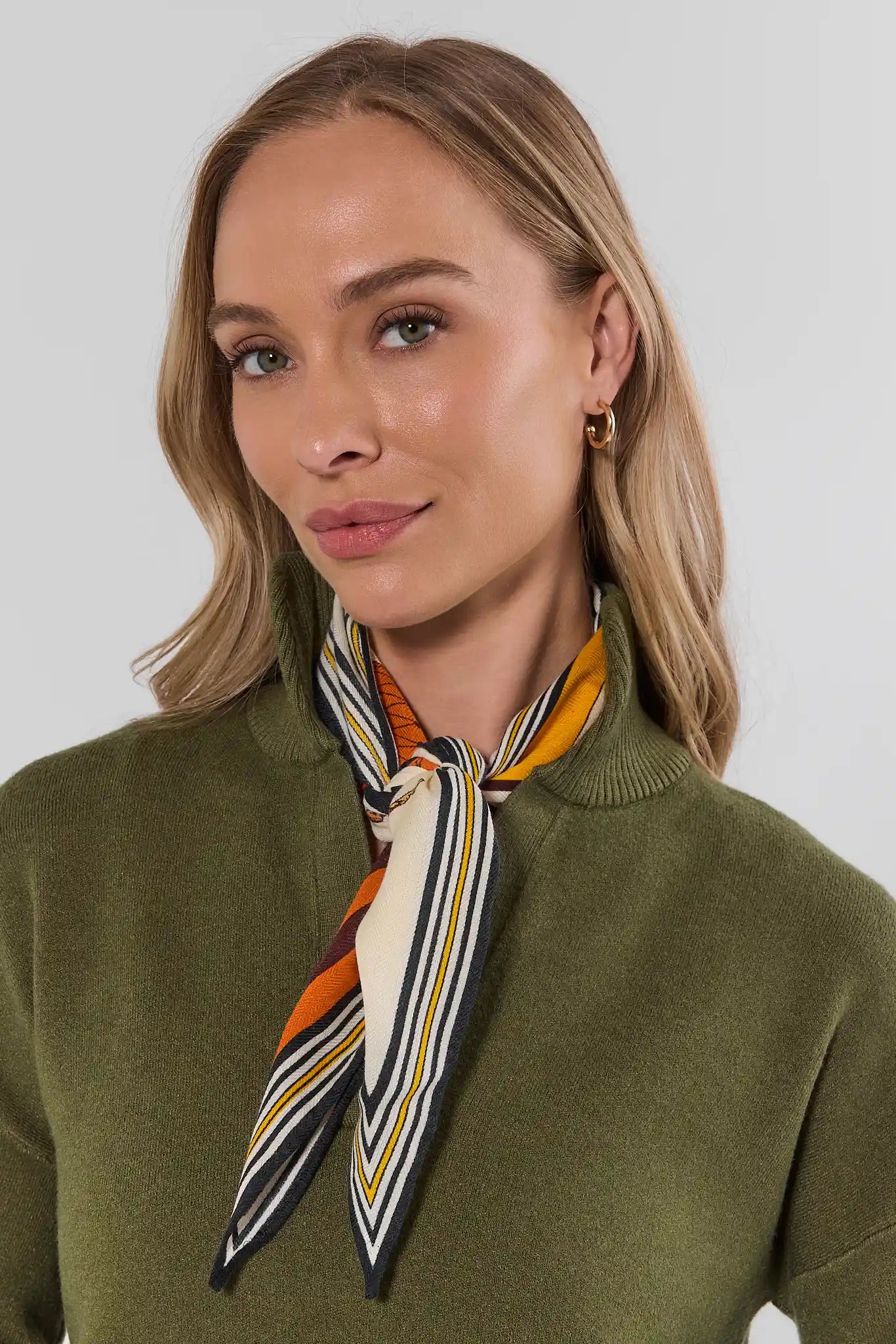Orange Cashmere Blend Print Scarf