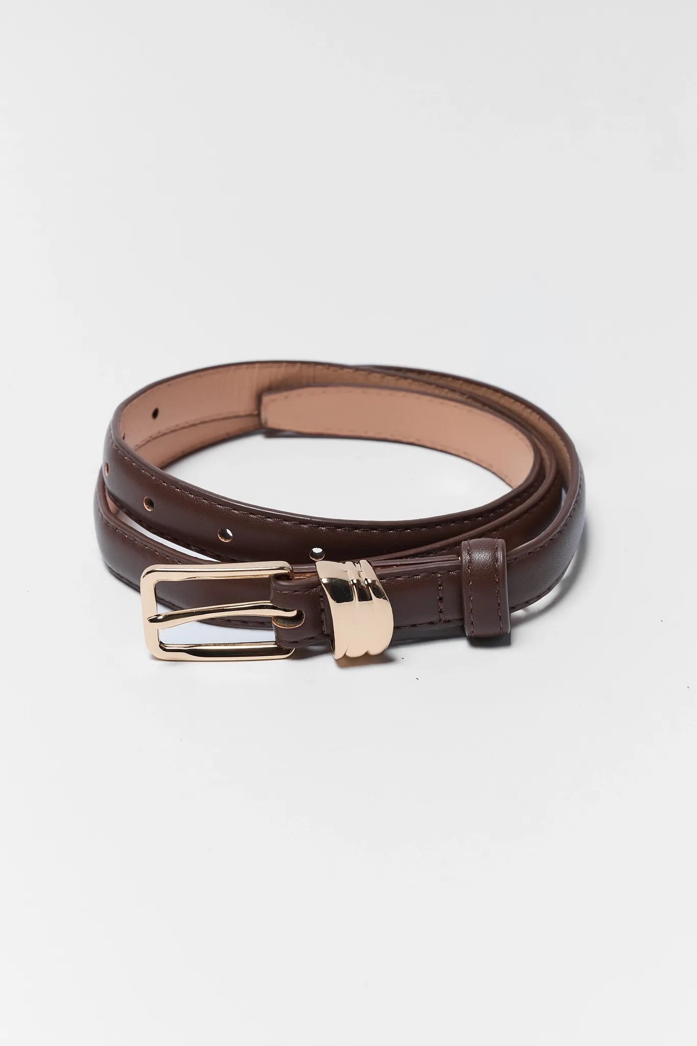 Dark Brown Stacked Loop Belt