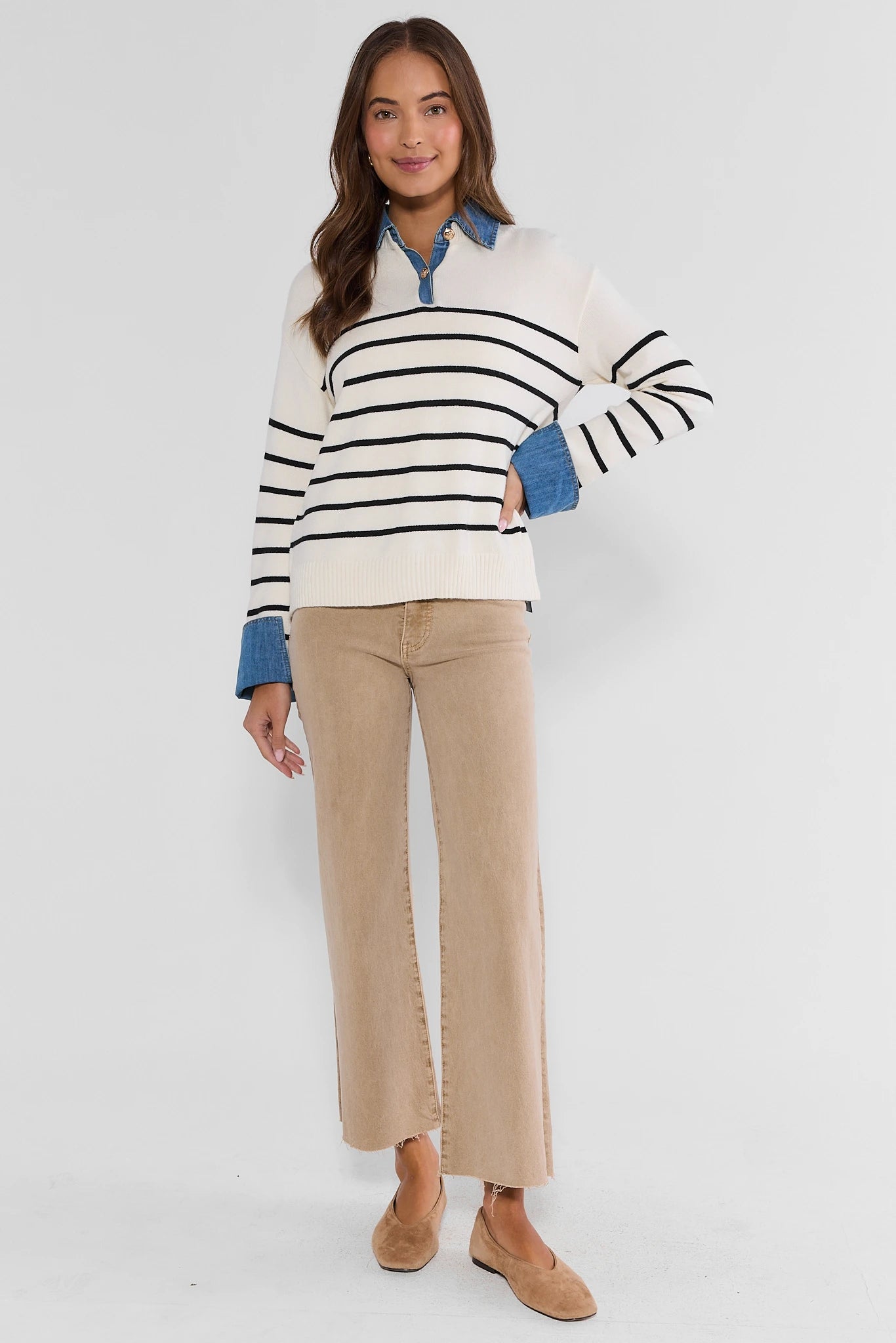 Meg Tan Wide Leg Jeans by KUT