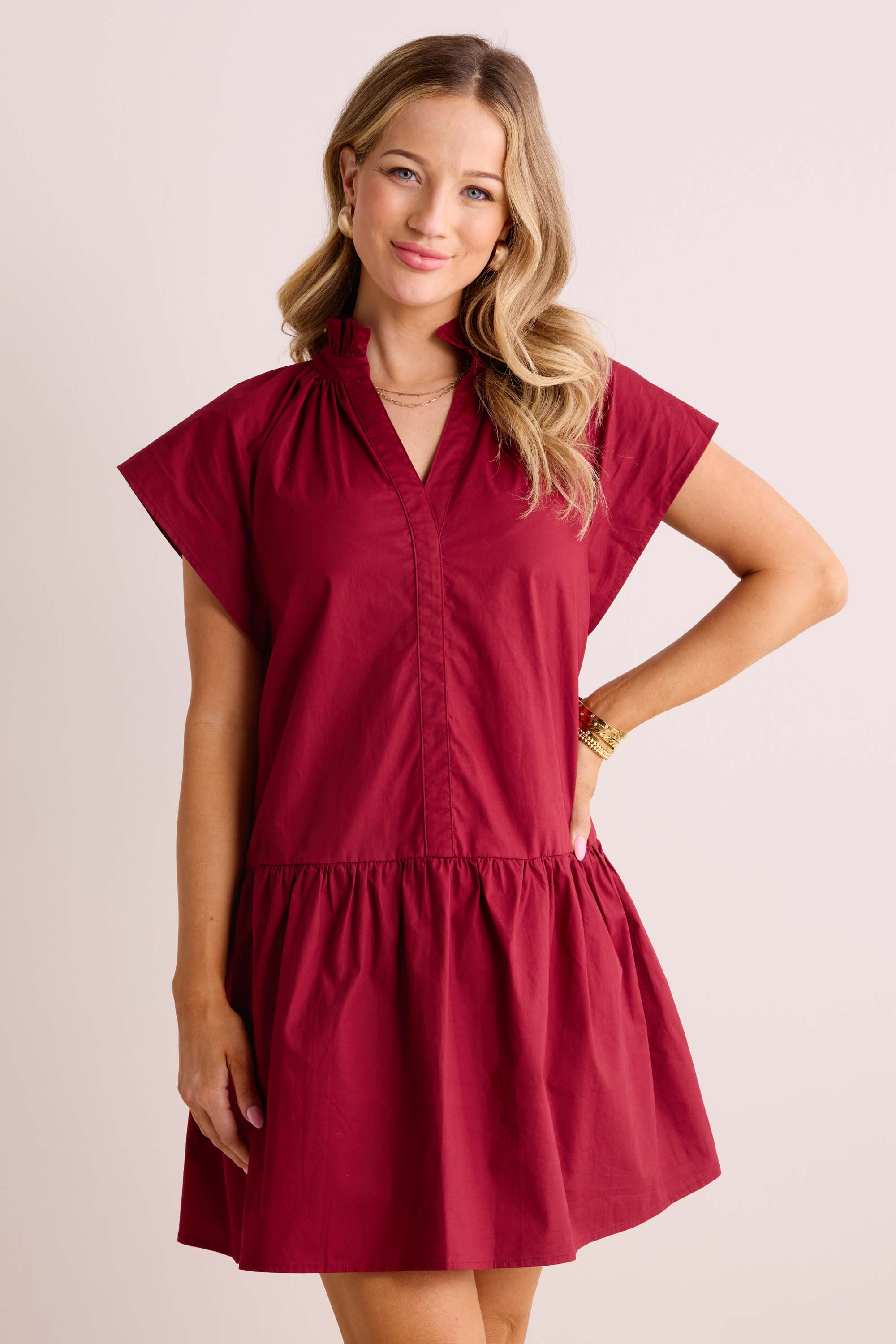 Annalyn Dress- Maroon