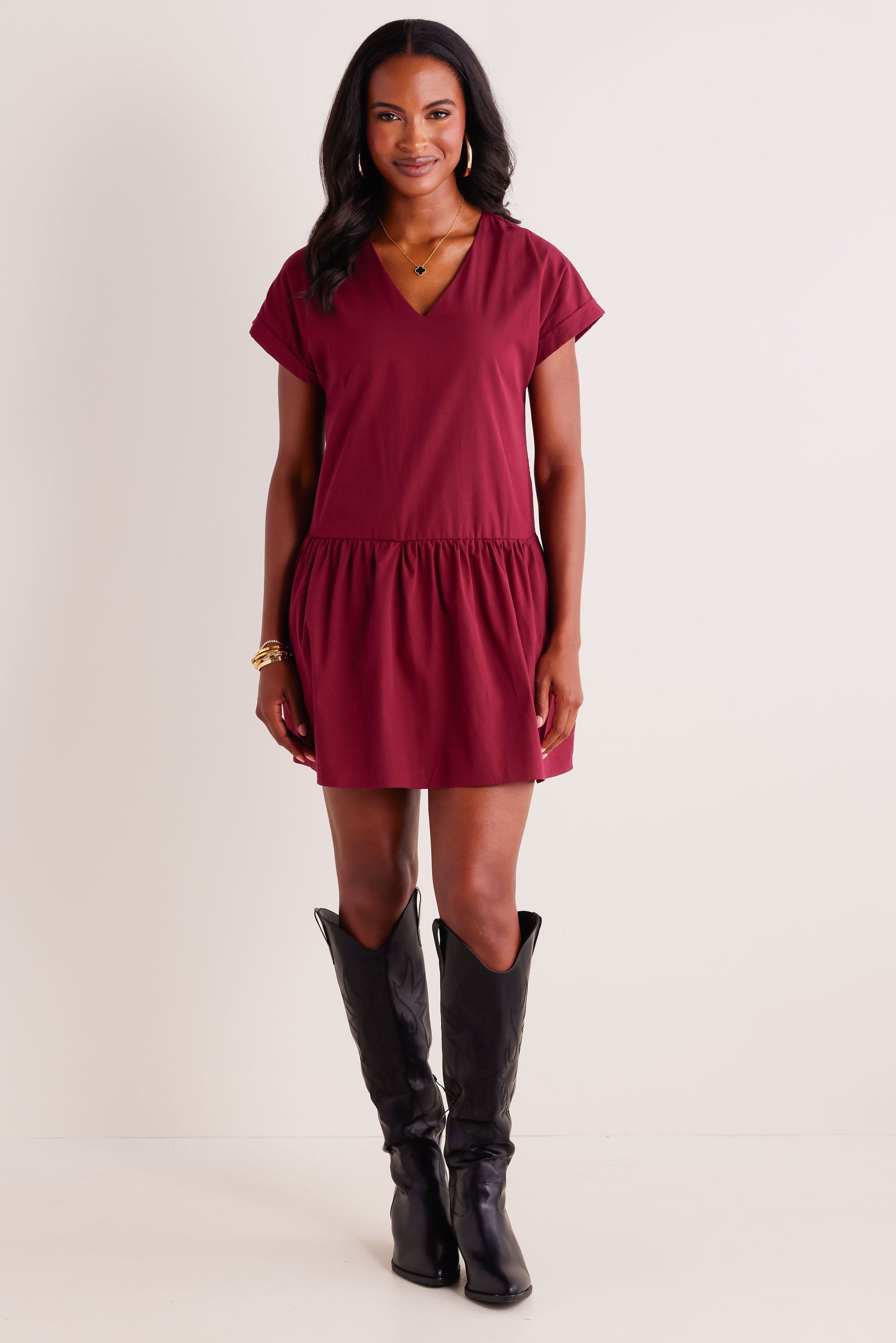 Cece Dress- Maroon