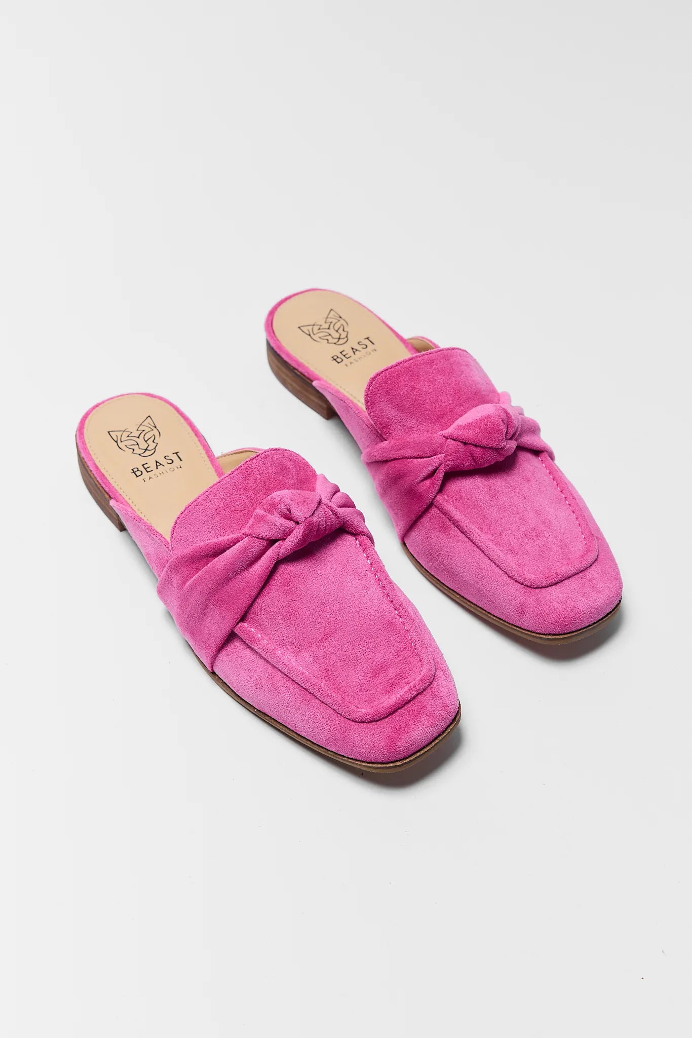 Sheena Pink Faux Suede Mules