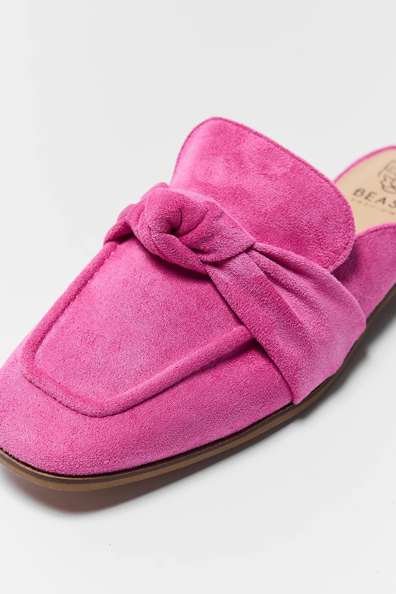 Sheena Pink Faux Suede Mules
