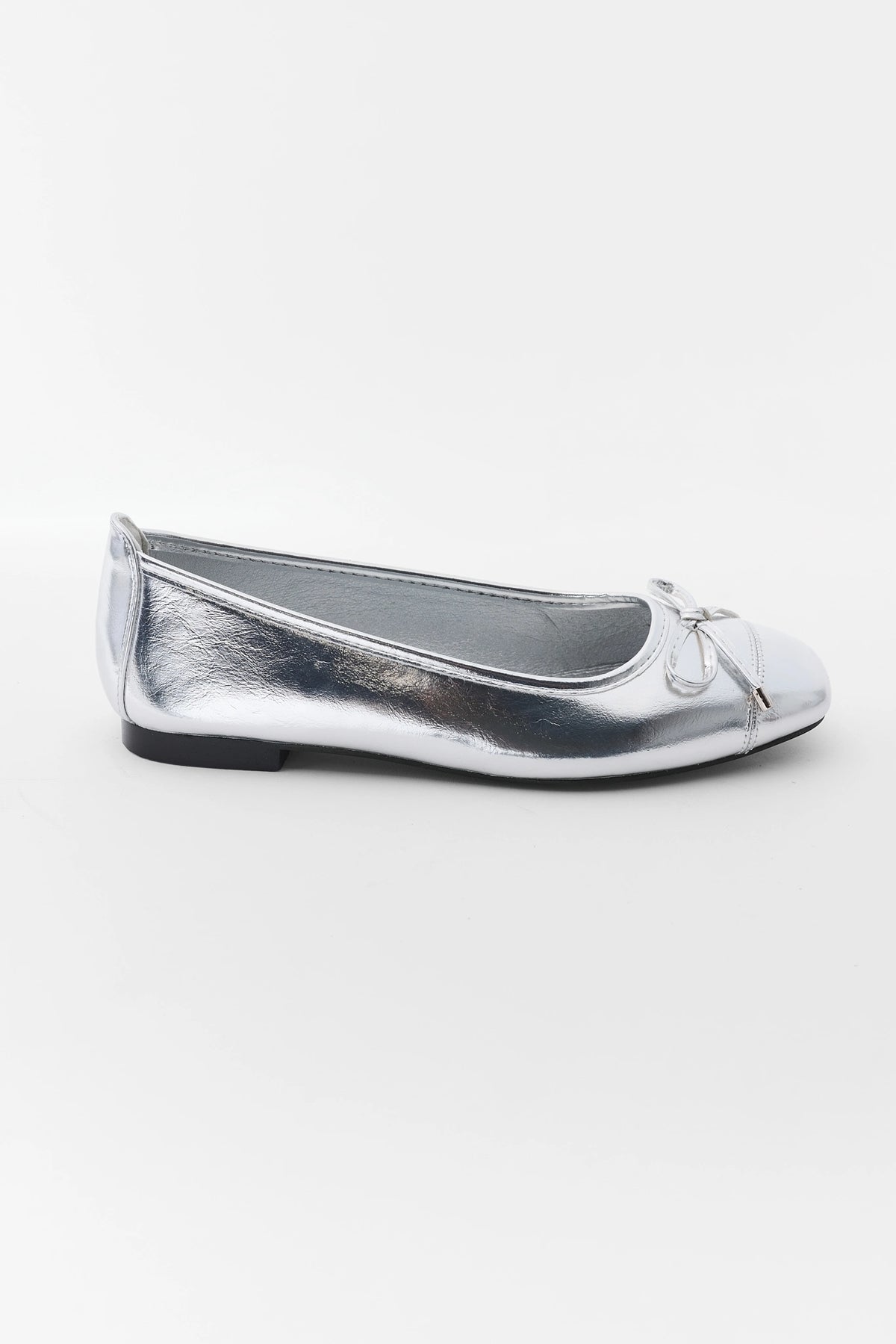 Silver Bow Ballet Flat
