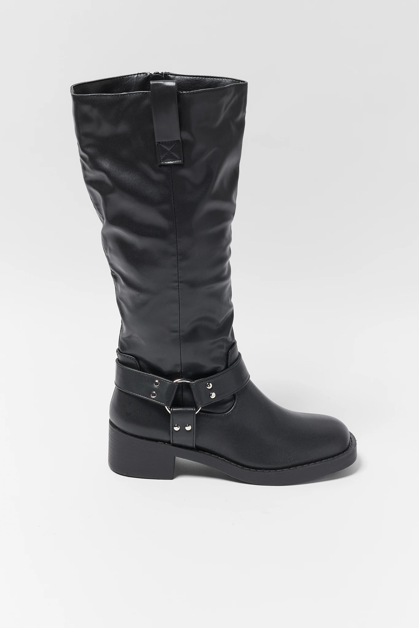 Spencer Black Faux Leather Boots