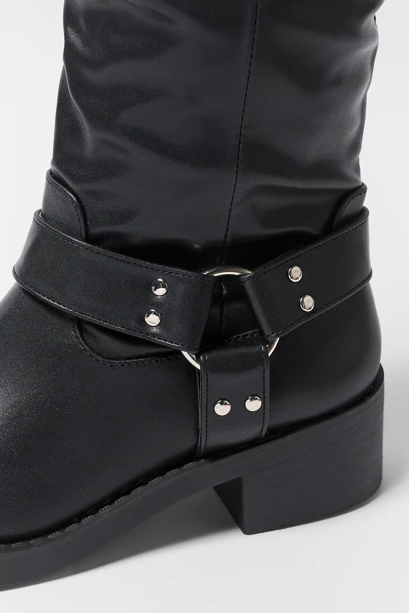 Spencer Black Faux Leather Boots