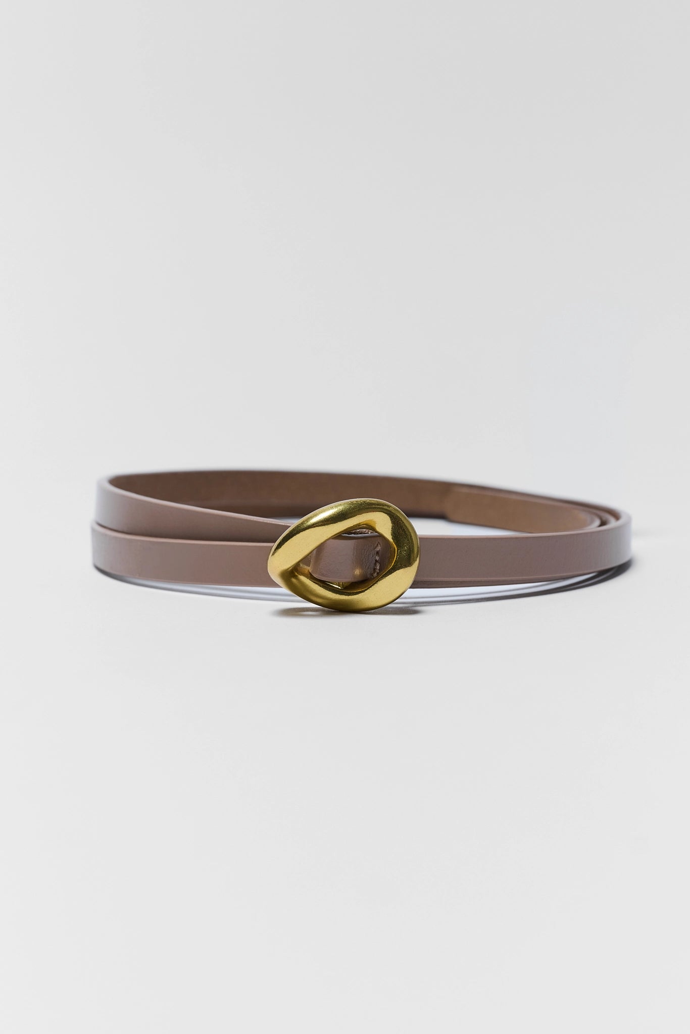 Tan Faux Leather Knot Tie Belt